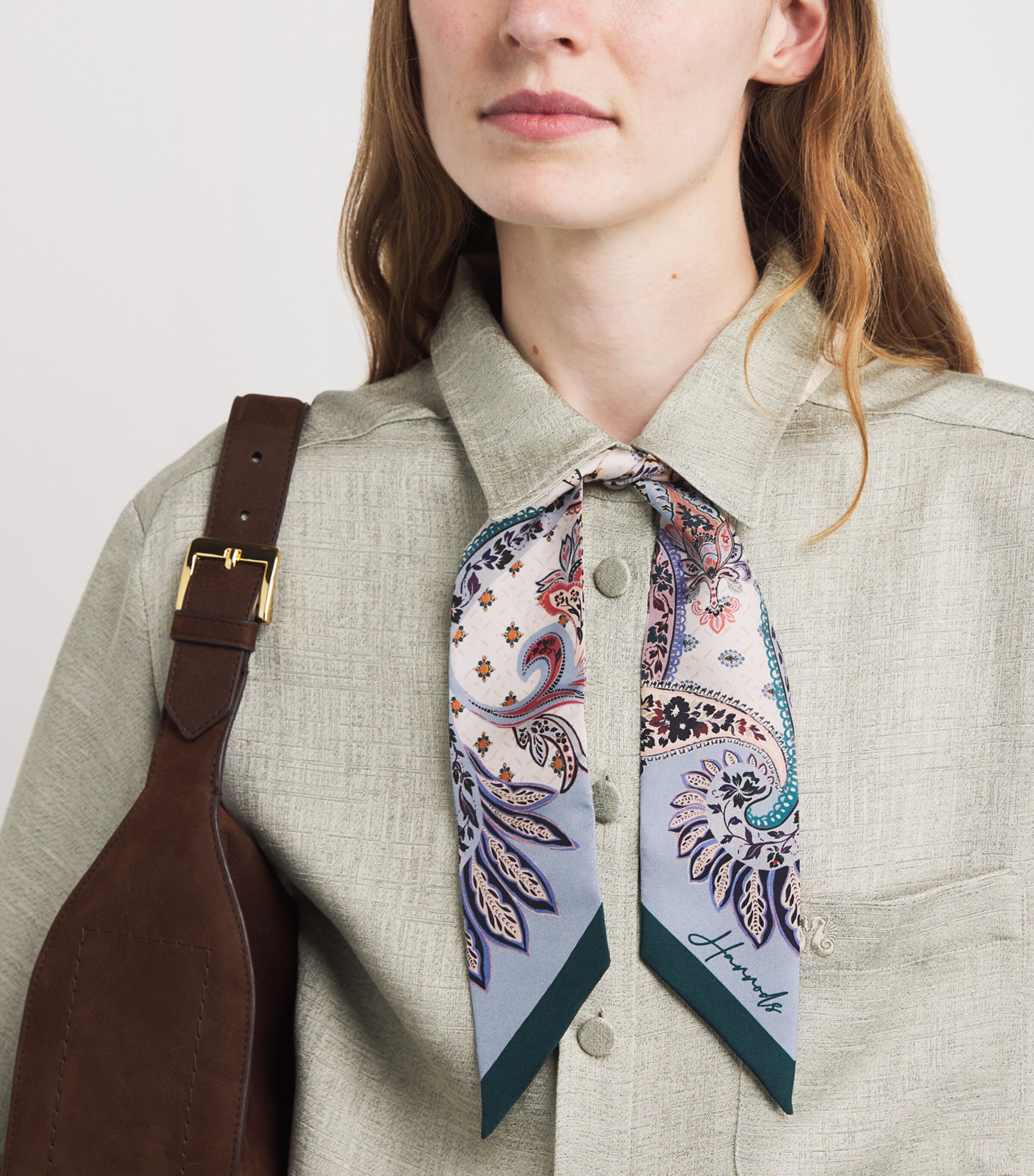 Silk Paisley Print Scarf MULTI Image 2