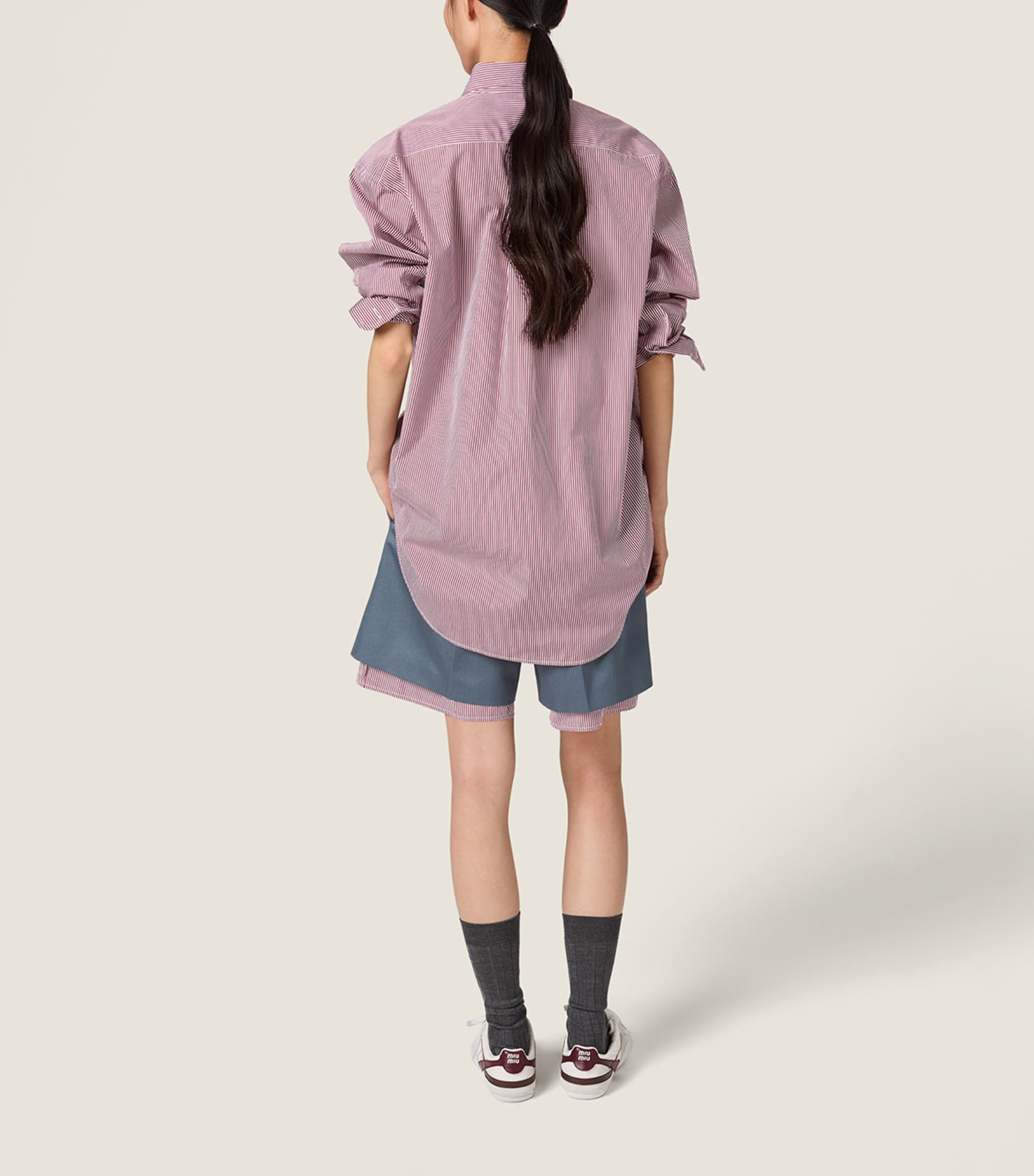 Miu Miu Womens Cotton Stripe Shirt Image 3