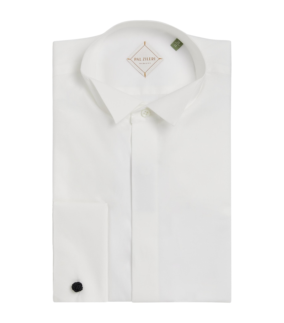 Cotton Hidden Button Shirt WHITE80 Image 1