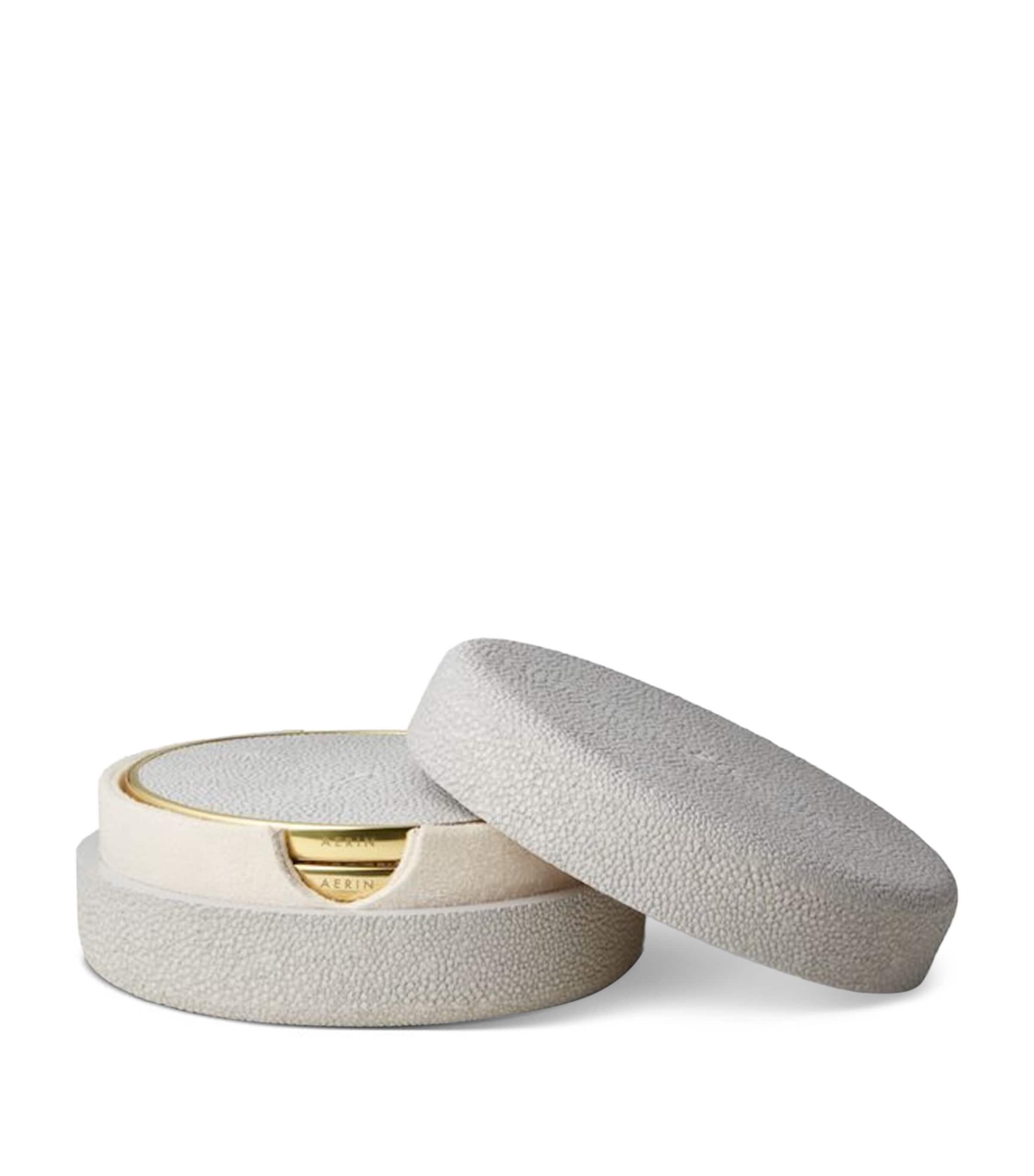 Set of 4 Shagreen Coasters DOVE Image 2