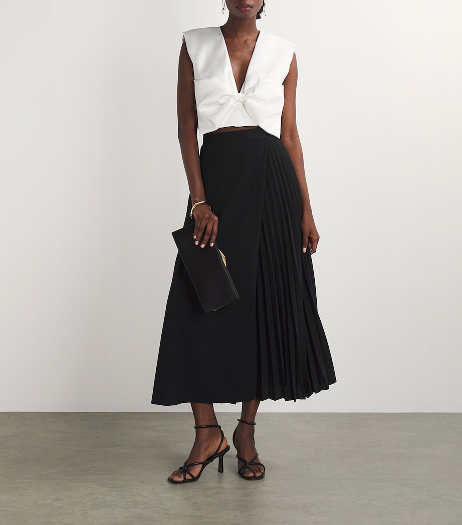 Pleated Maxi Skirt BLACK Image 2