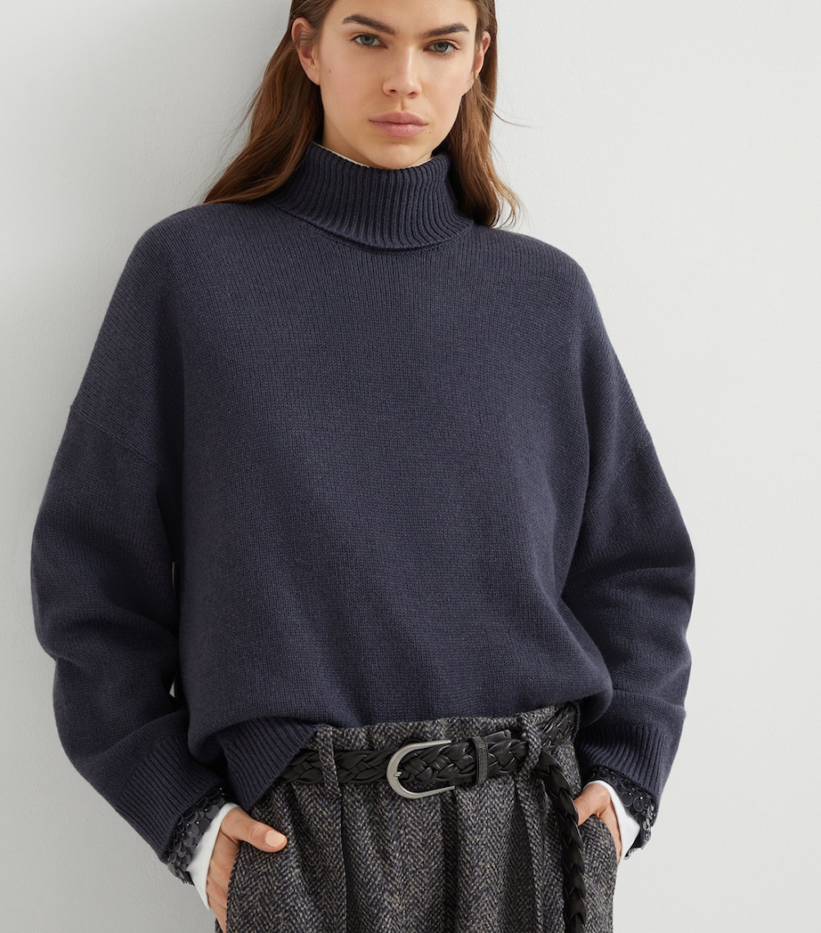 Sequin-Detail Rollneck Sweater C7186 Image 5