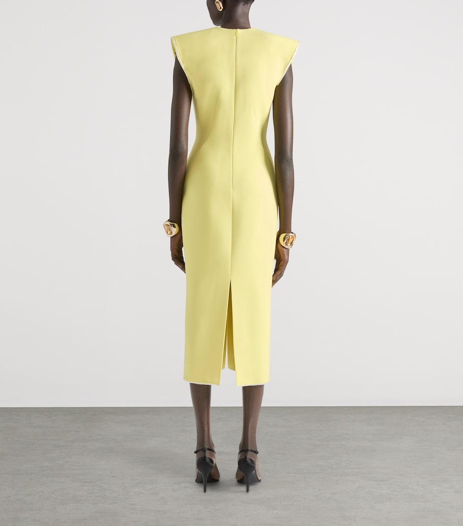 Wool-Blend Structured Midi Dress ACID YELLOW Image 3