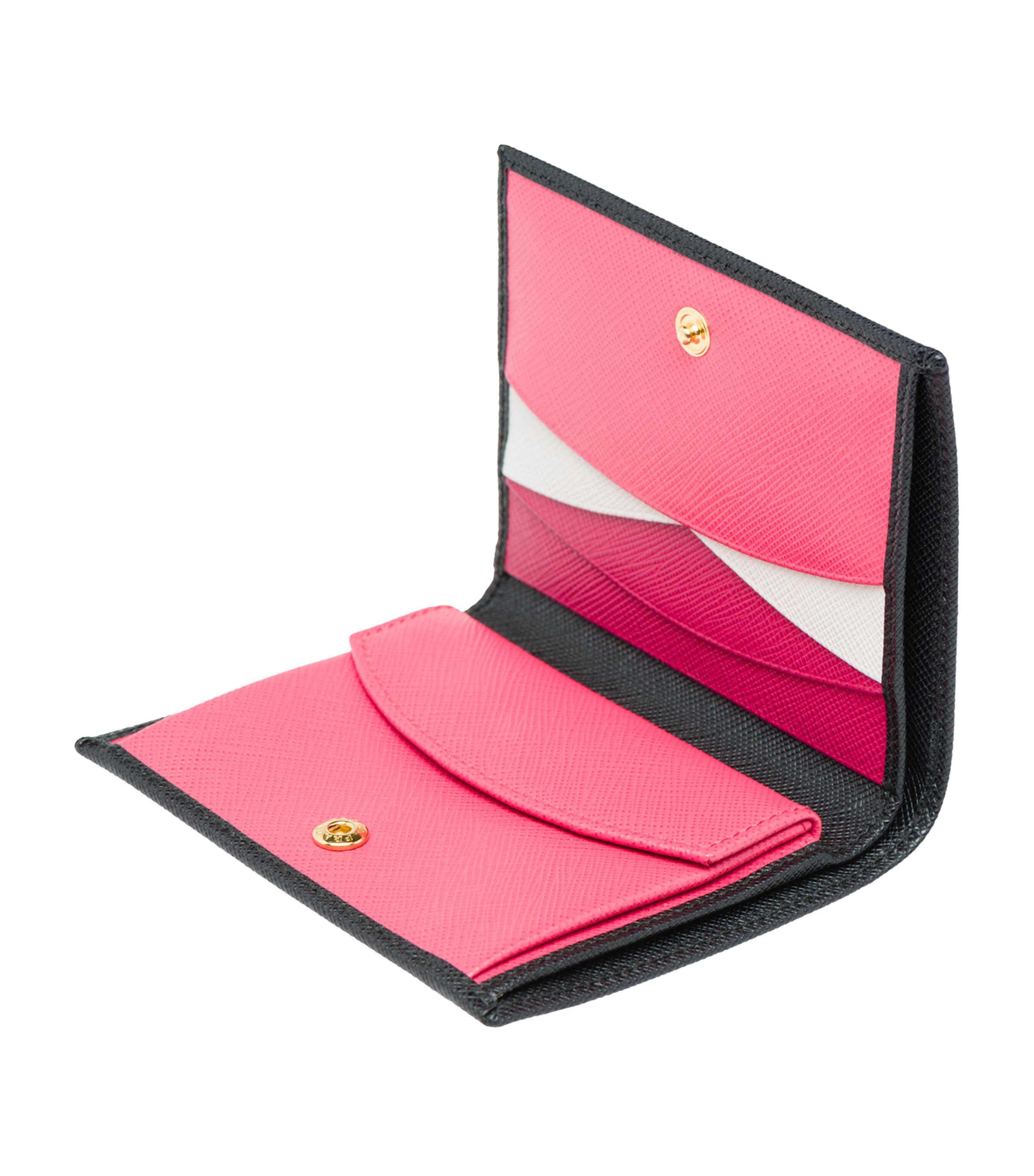 Small Saffiano Leather Bifold Wallet F061H Image 5