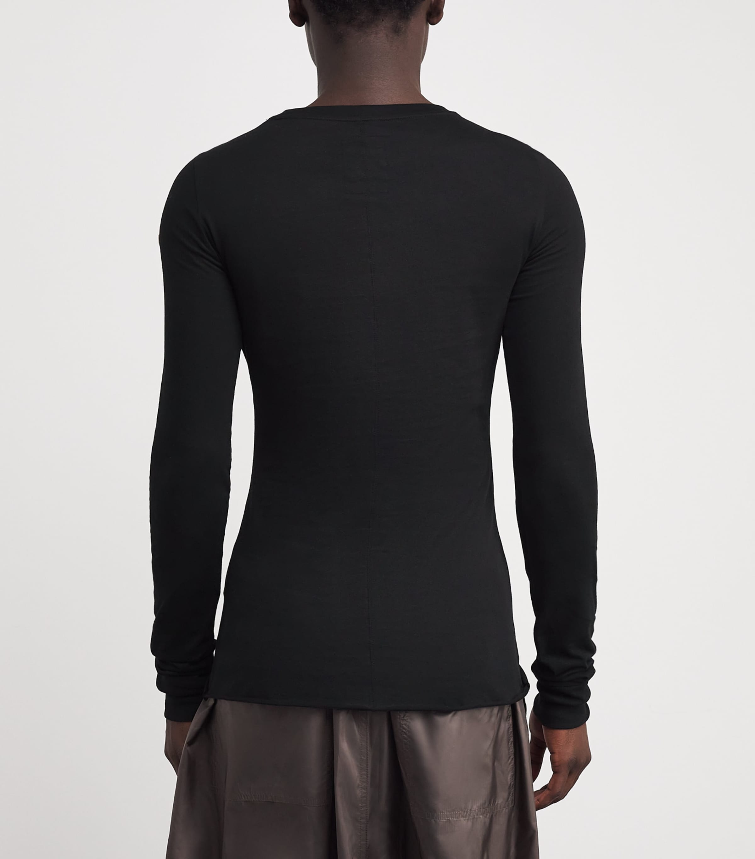 x Moncler Cotton Long-Sleeve Girder T-Shirt 999 - BLACK Image 4