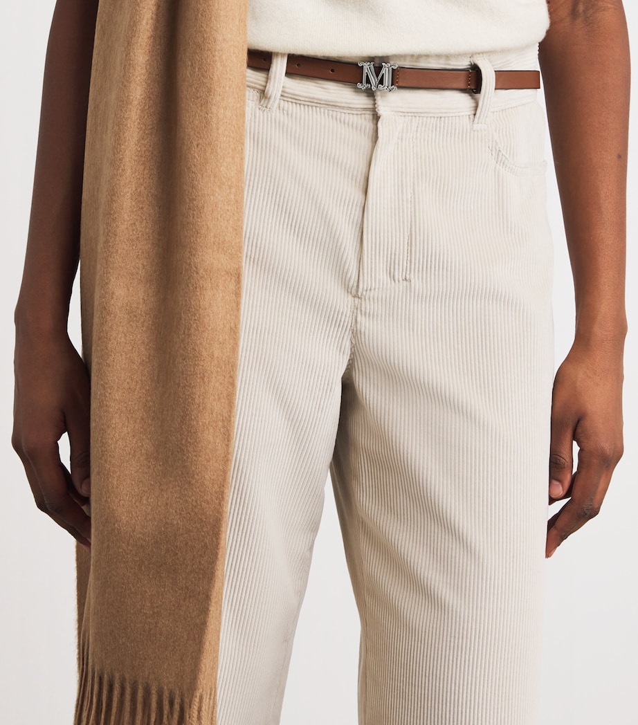 Corduroy Flared Trousers IVORY Image 6