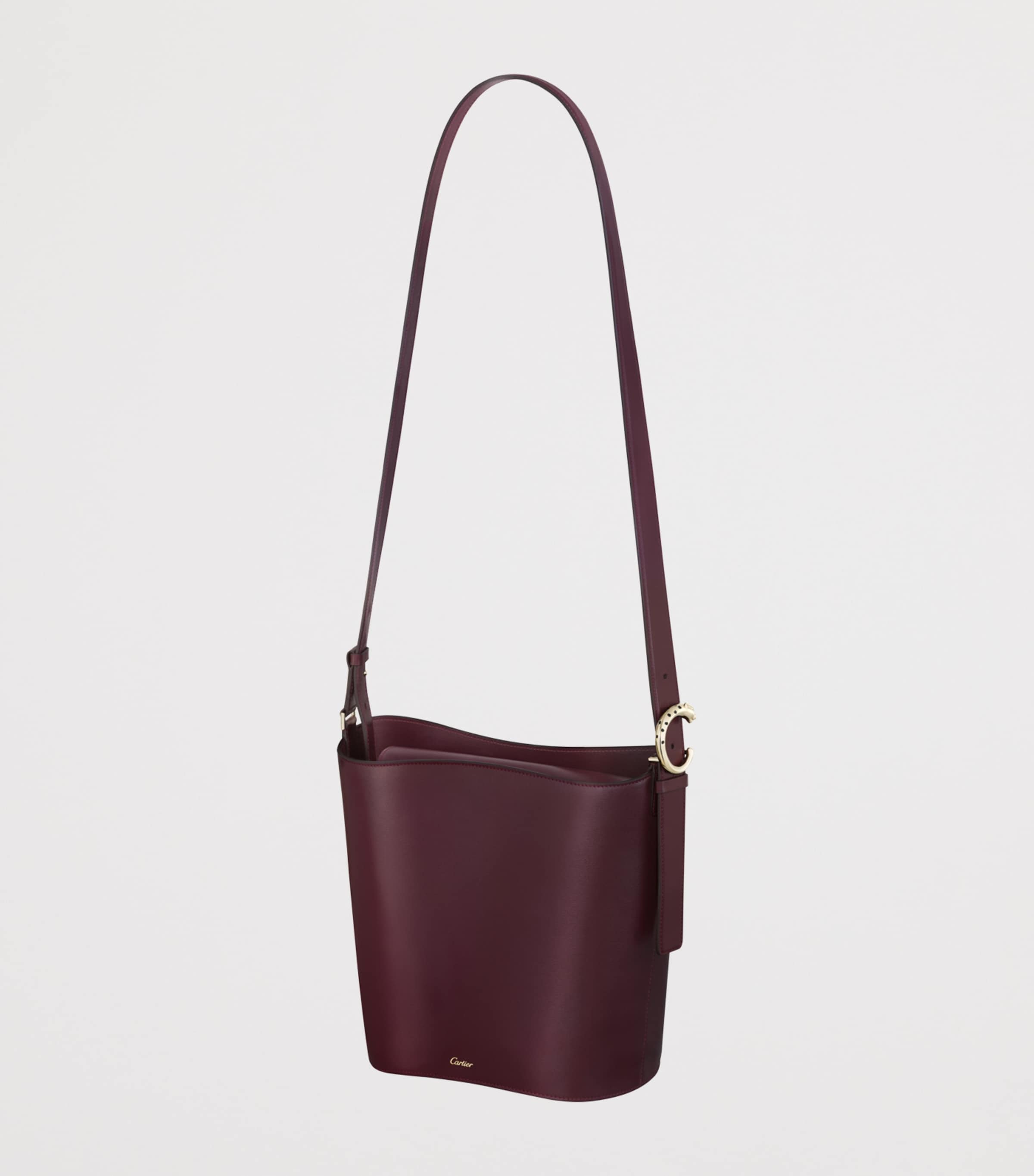 Small Leather Panthère C de Cartier Bucket Bag GRAPE Image 3