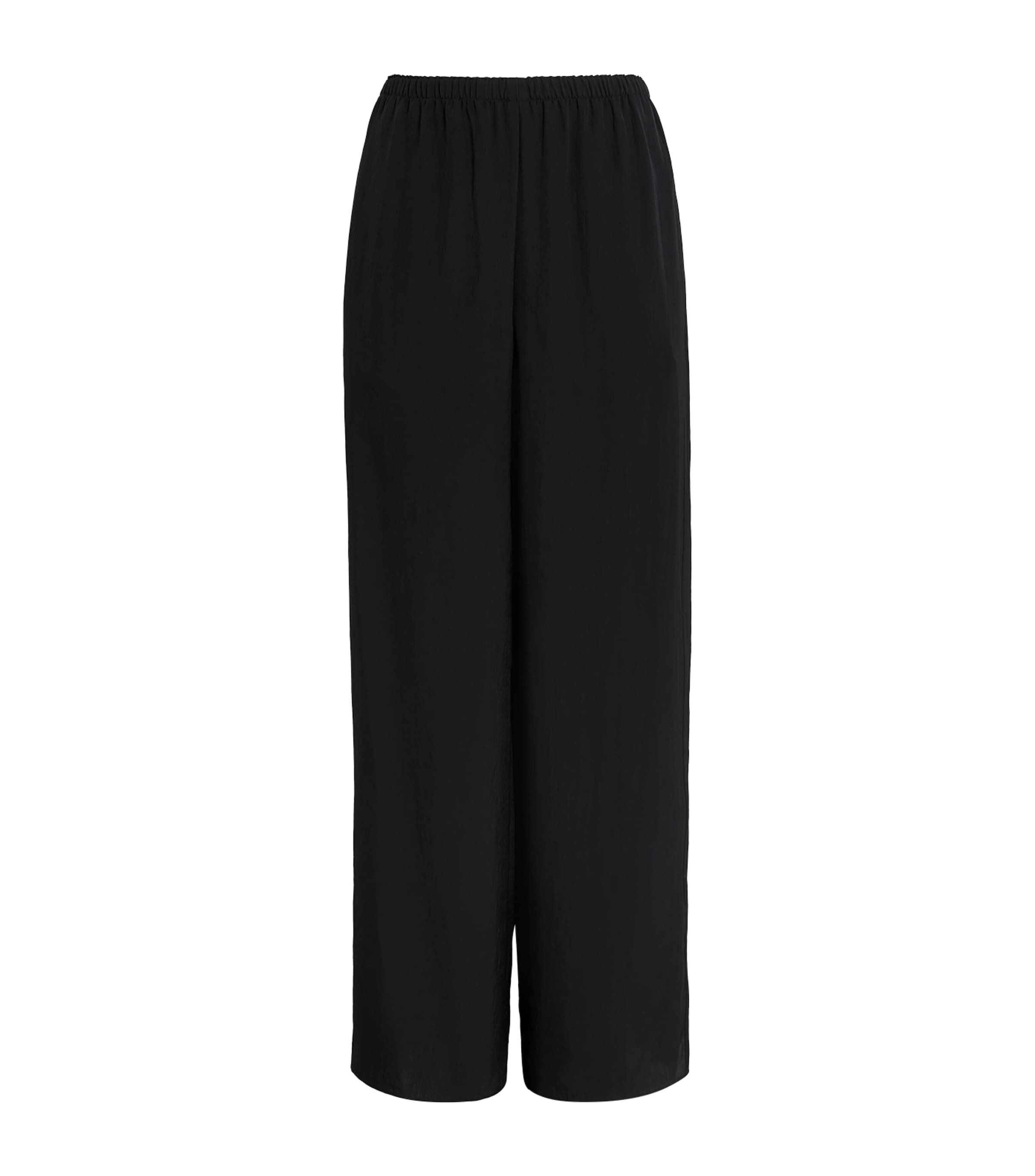 Theory Womens Crepe Wide-Leg Trousers Black Image 1