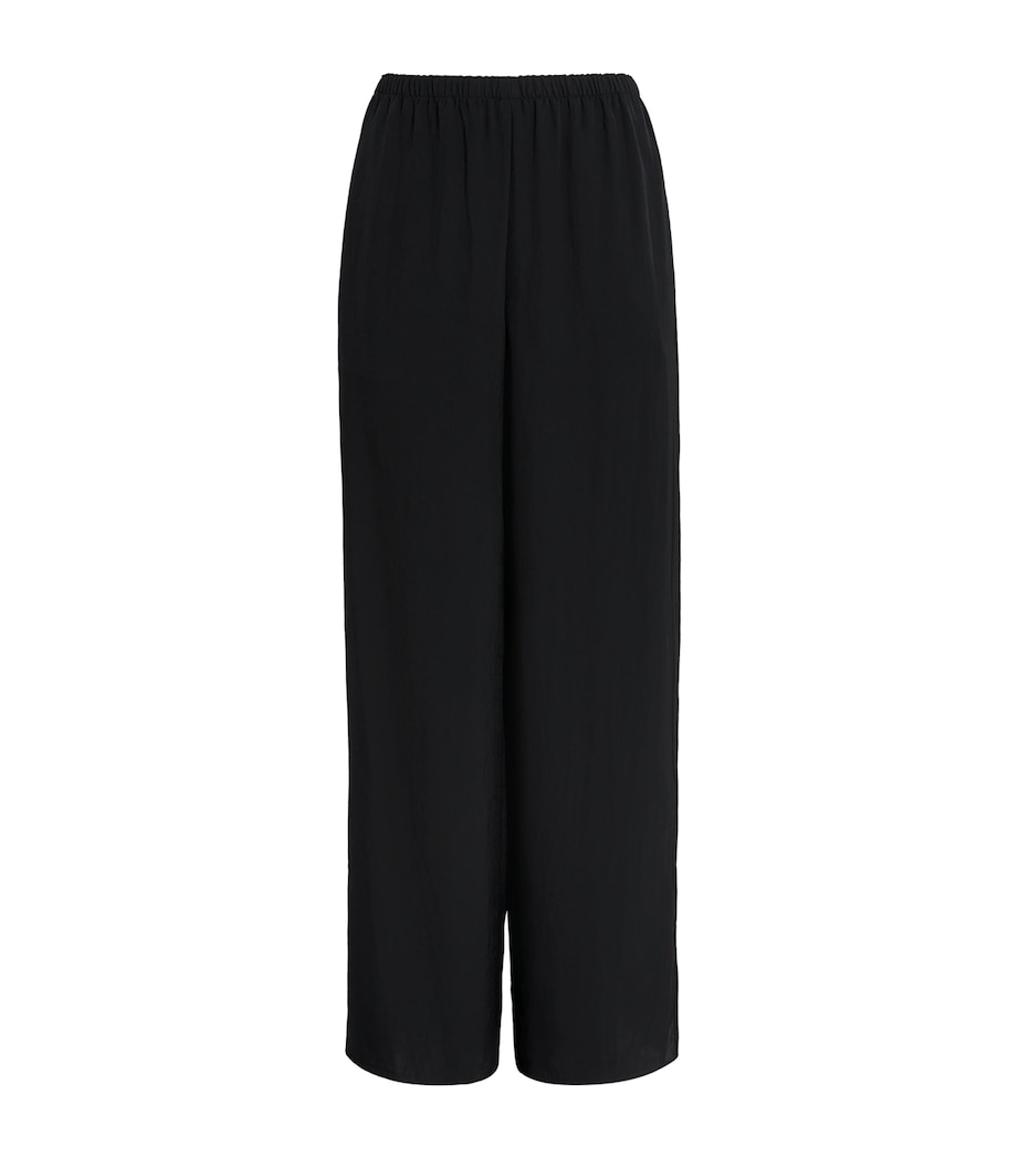Theory Womens Crepe Wide-Leg Trousers Black Image 1