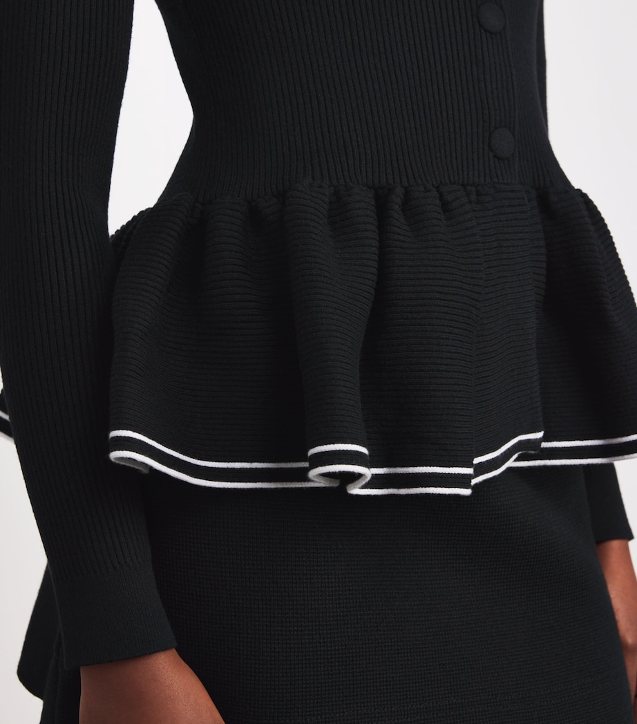 Knitted Peplum Cardigan BLACK Image 6