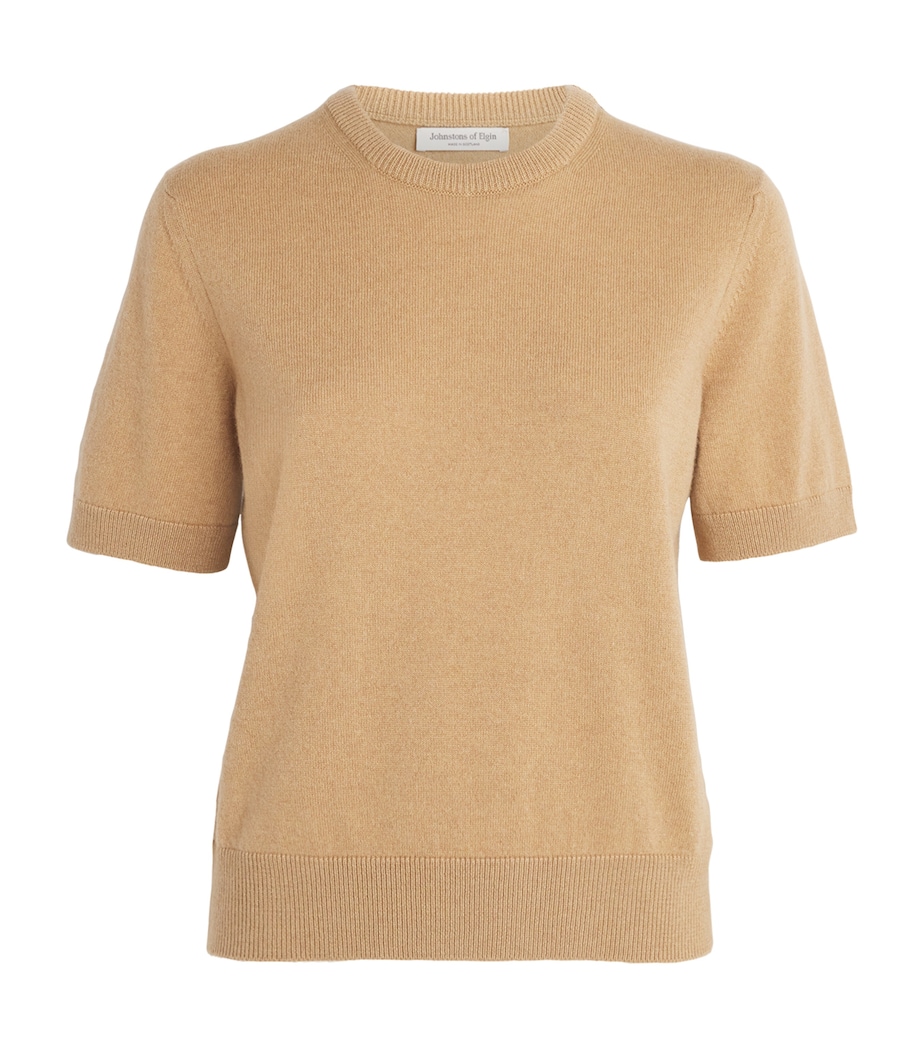 Cashmere Short-Sleeve Sweater HB4404 CAMEL Image 1