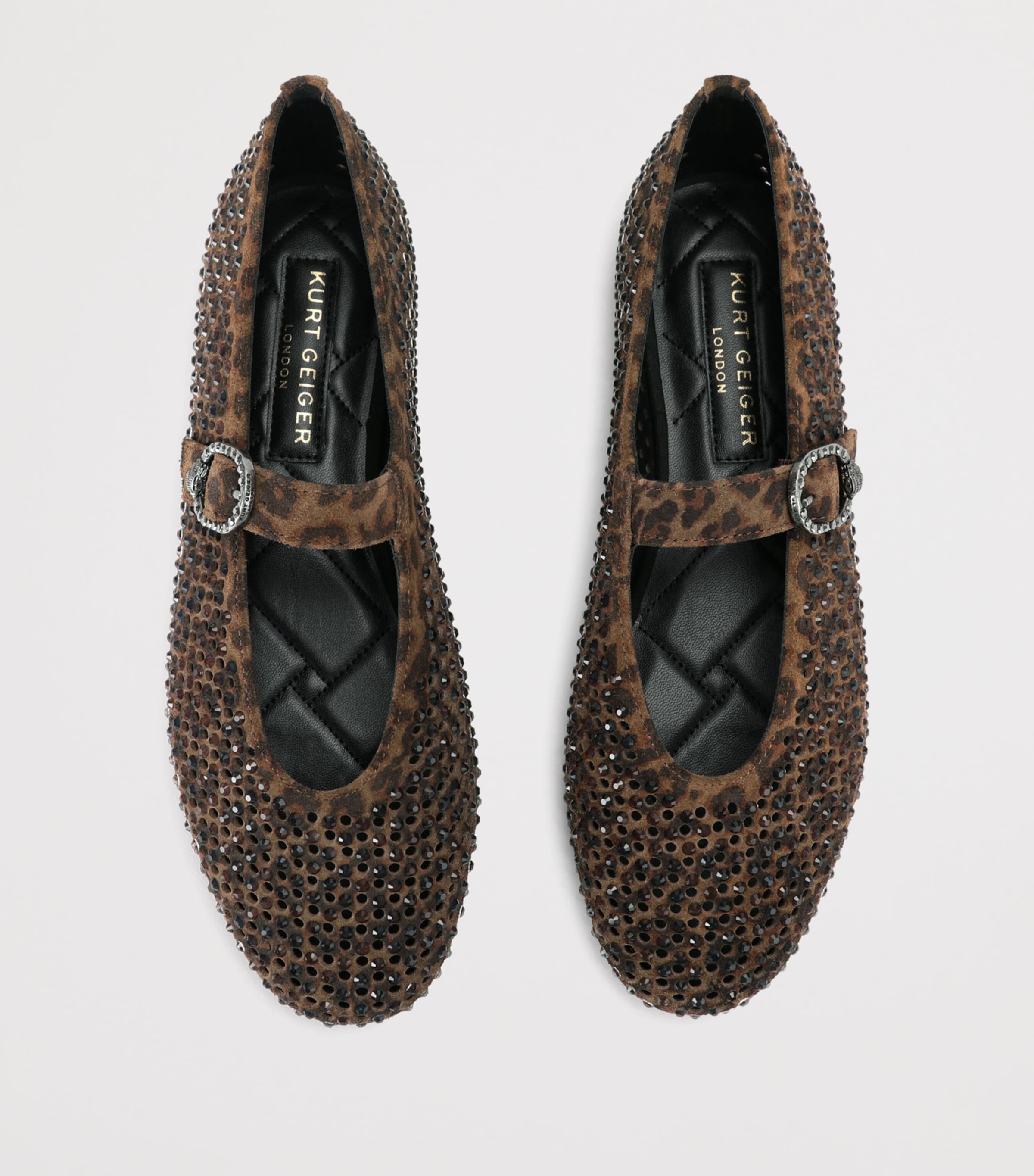 Kurt Geiger London Suede Embellished Mayfair Ballet Flats Brown/oth Image 4