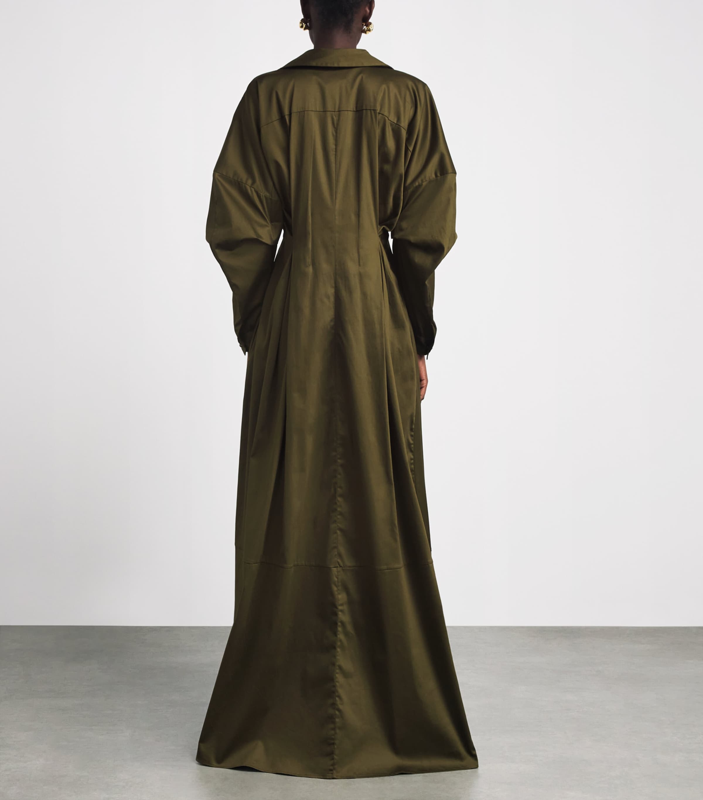 Palmer//Harding Womens Sateen Honesty Opens Maxi Dress Green Cotton Sateen Image 4