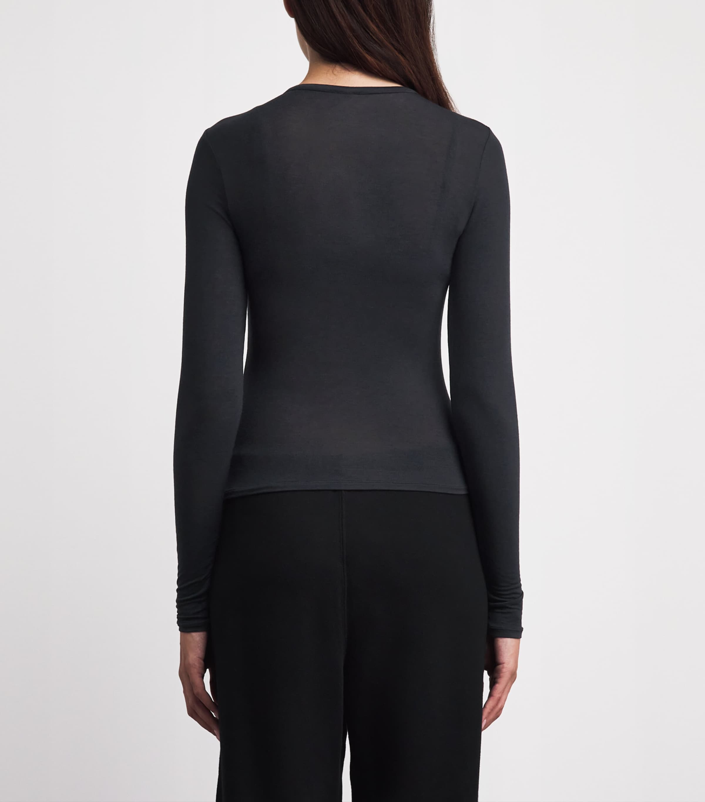 Skims Womens Sheer Modal Cardigan Onyx Image 5
