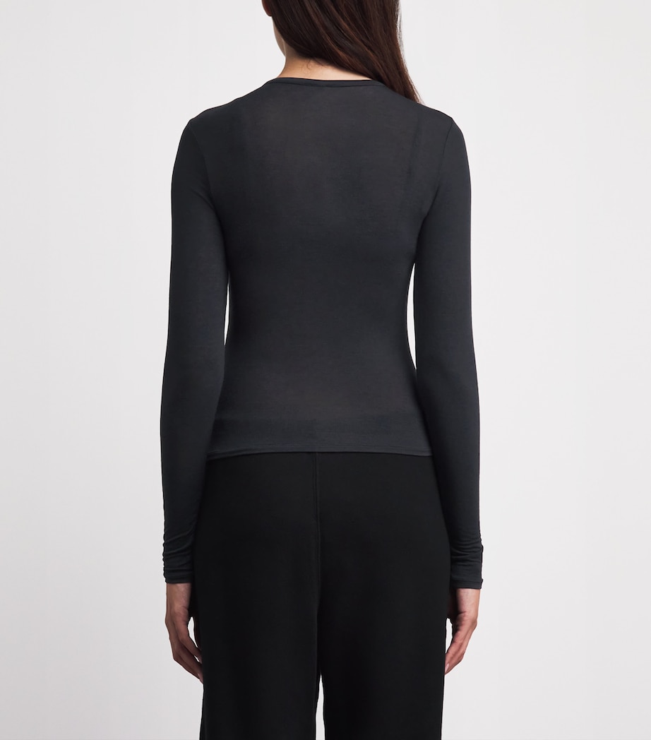 Skims Womens Sheer Modal Cardigan Onyx Image 5