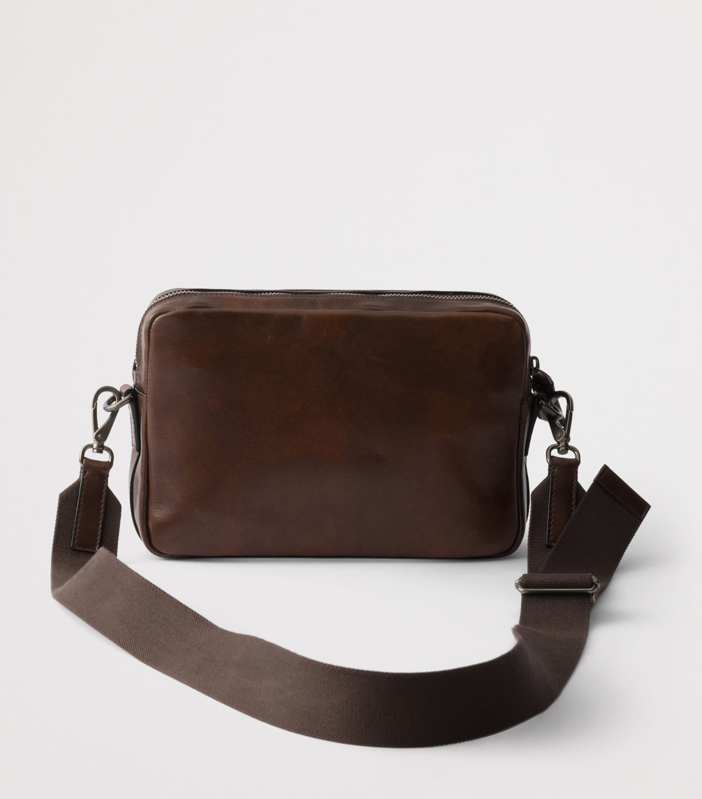Prada Leather Shoulder Bag Brown Image 4