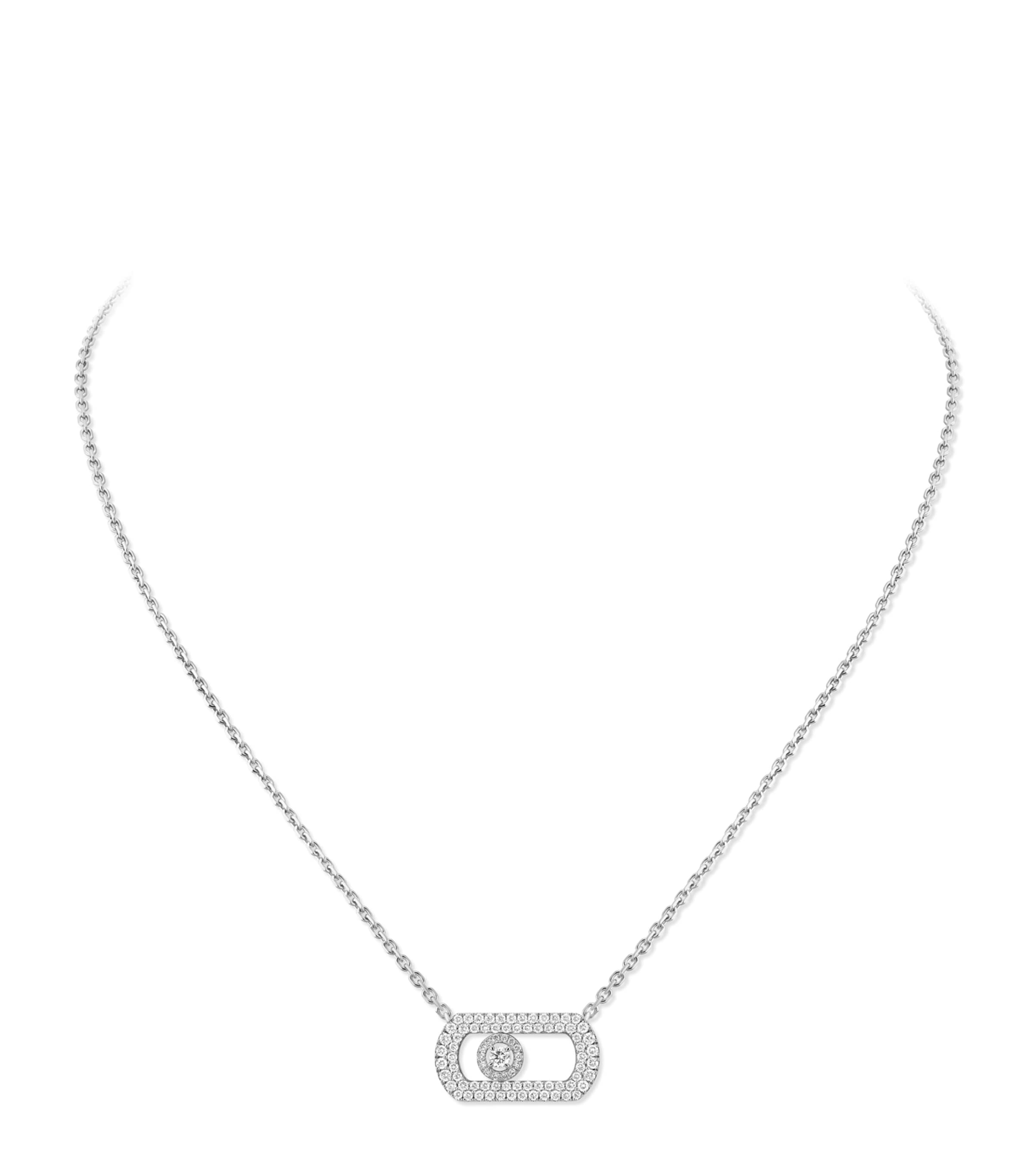 Messika So Move White Gold and Diamond Pavé Necklace (0.65ct) White Gold Image 1
