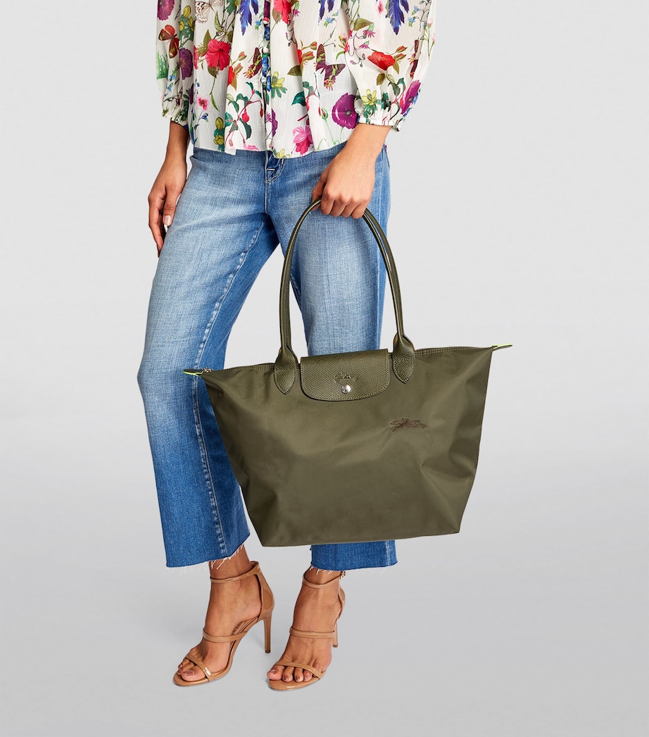 Longchamp Large Le Pliage Green Tote Bag Forest Image 4