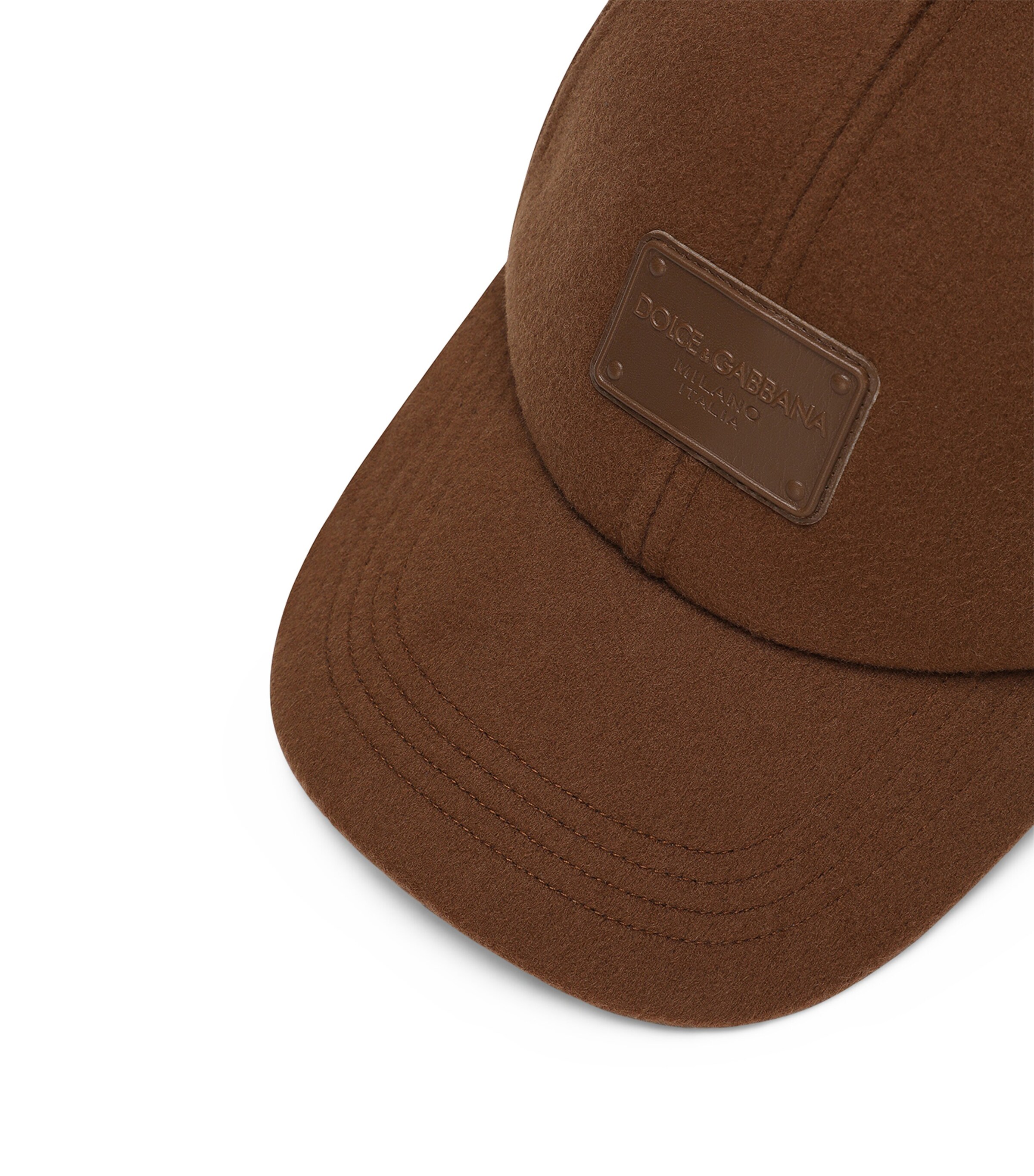 Virgin Wool-Blend Logo Baseball Cap M0280-DARK BROWN 2 Image 2