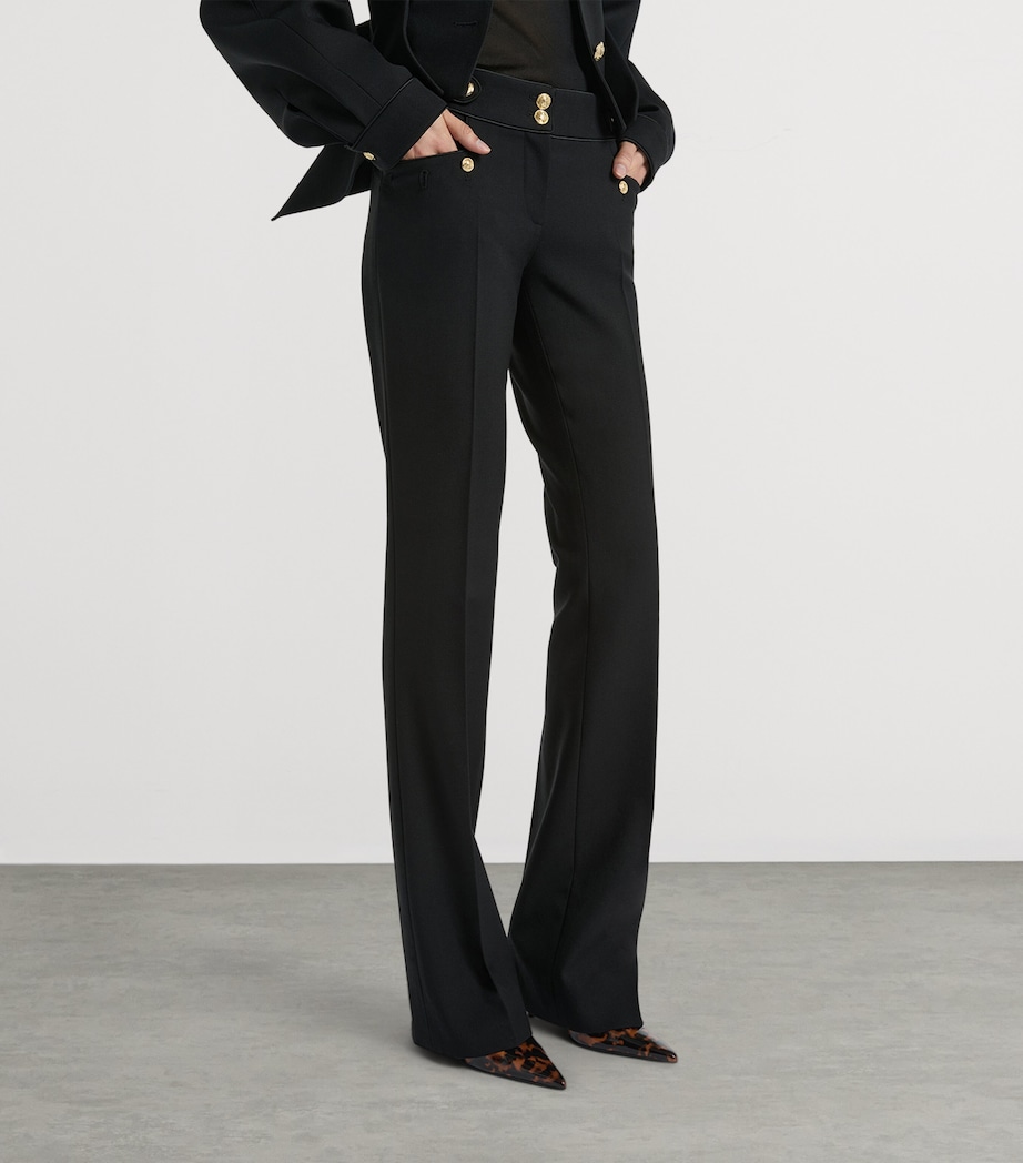 Balmain Womens Wool Gabardine Trousers Noir Image 5