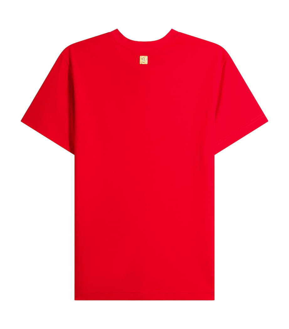 Schiaparelli Womens Cotton Pierced T-Shirt Red Image 4