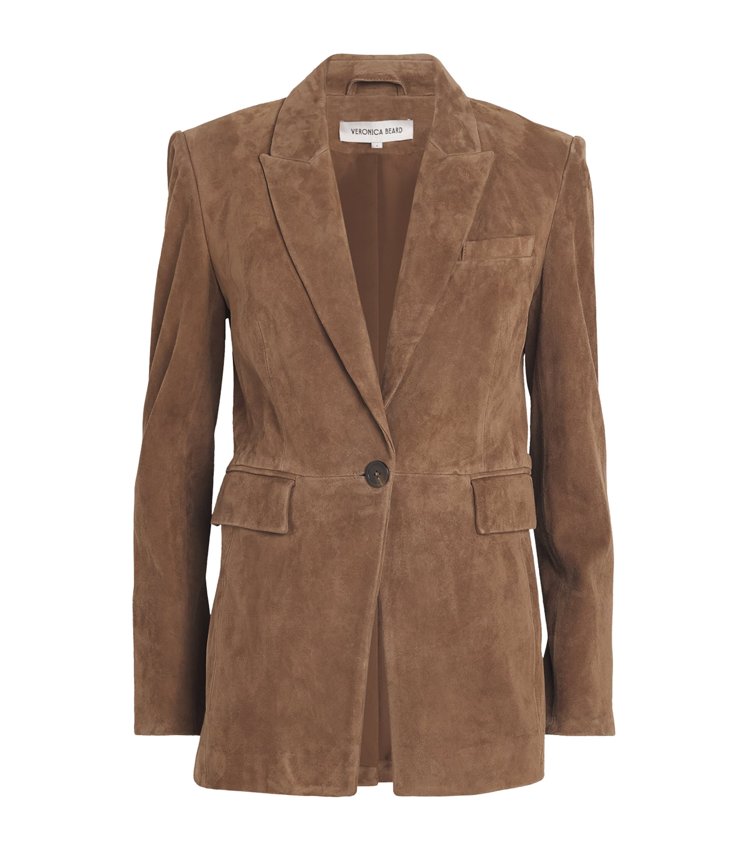 Shop Veronica Beard Leather Duane Dickey Blazer In Brown