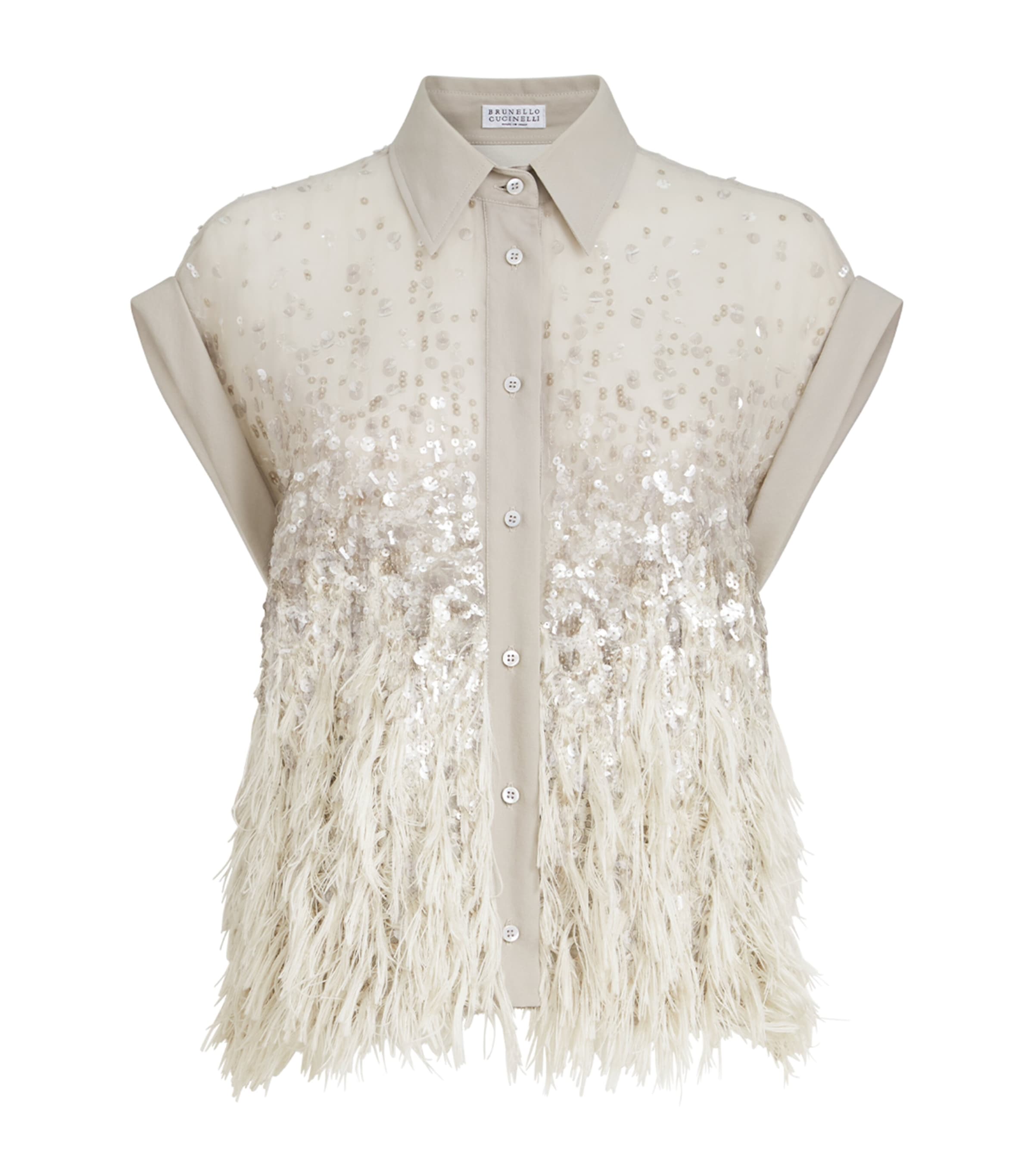 Brunello Cucinelli Womens Silk Dazzling Fil Coupé Shirt Image 1