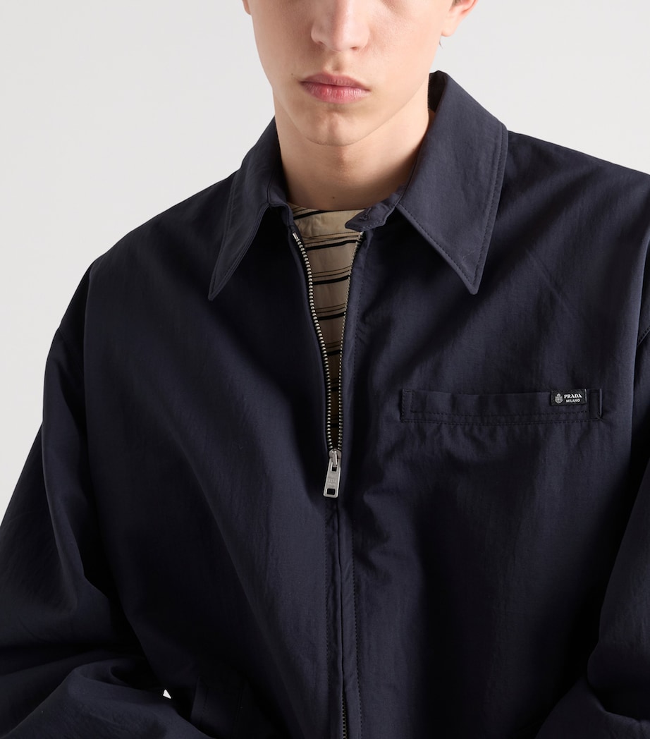 Prada Mens Technical Shirt Jacket Blue Image 4