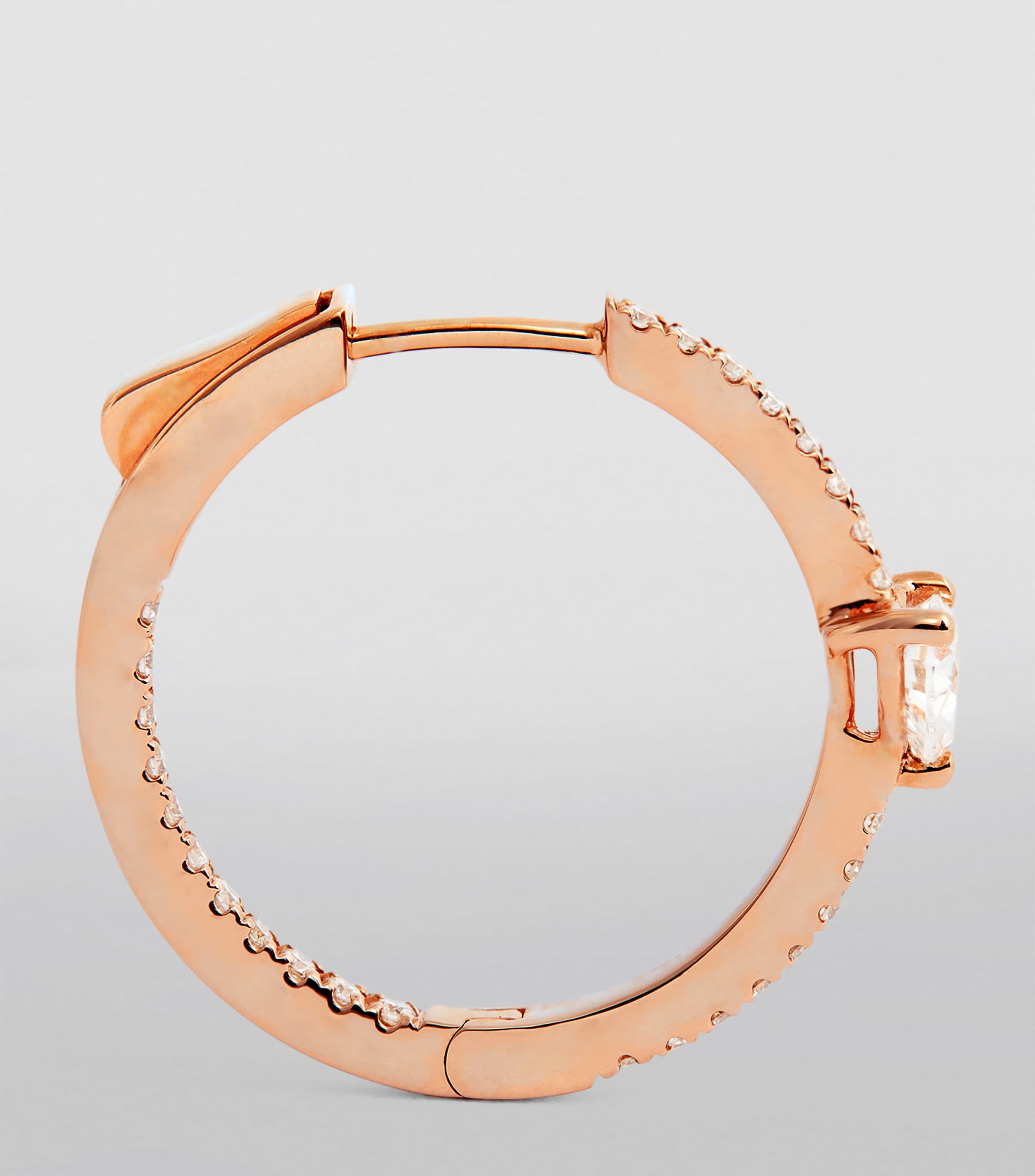 Rose Gold and Diamond Heart Earrings ROSE GOLD Image 3