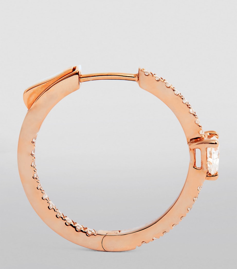 Rose Gold and Diamond Heart Earrings ROSE GOLD Image 3