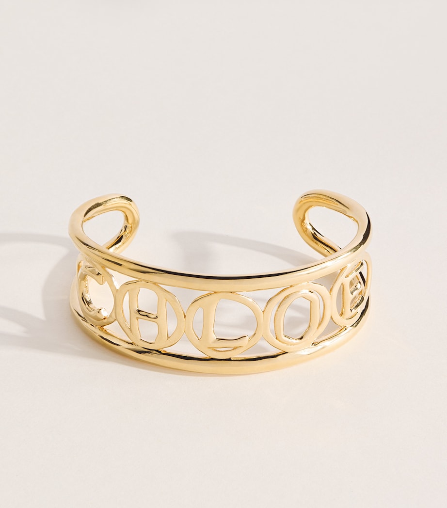 Chloé Script Cuff Bracelet Vintage Gold Image 1
