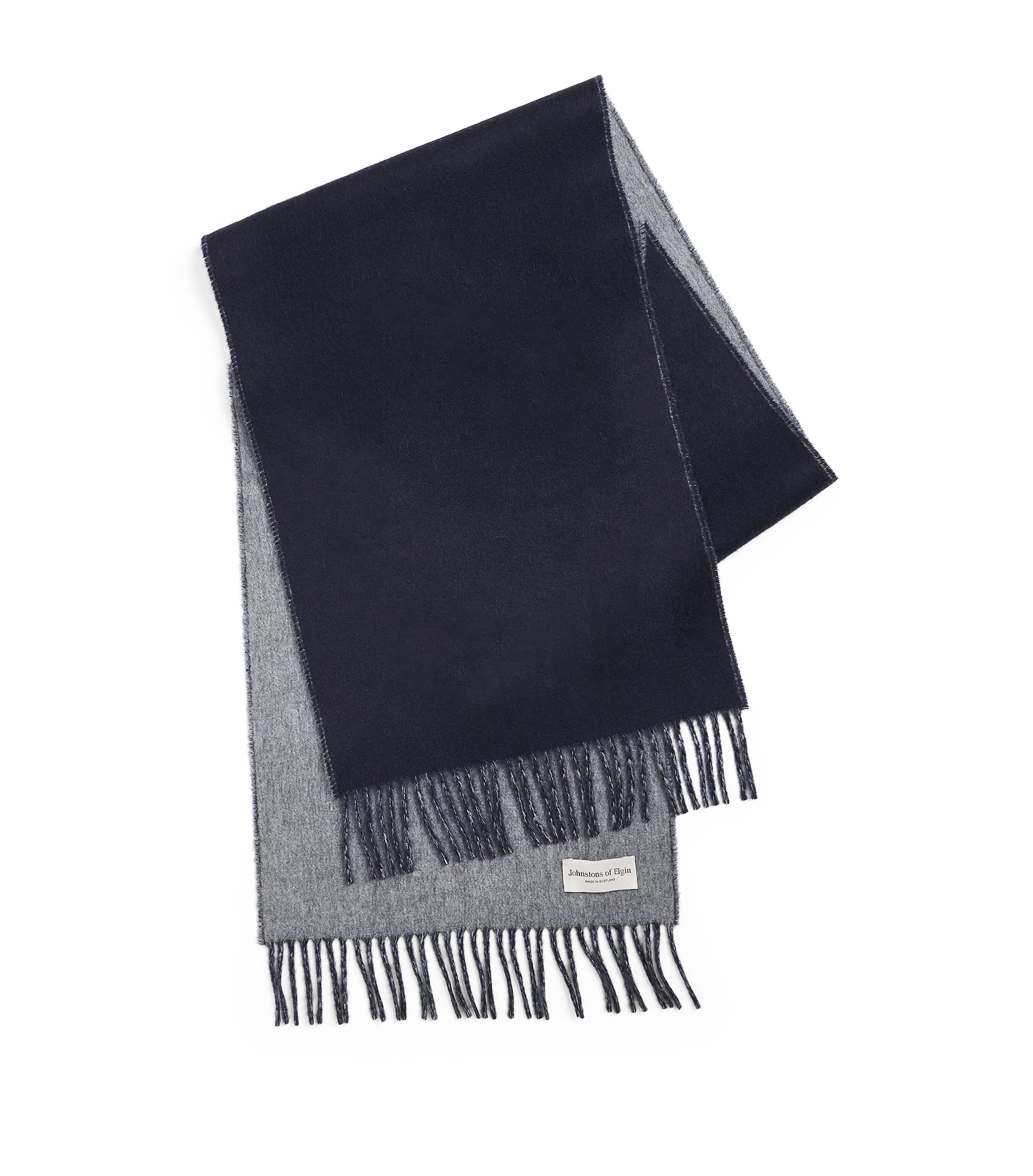 Johnstons Of Elgin Cashmere Reversible Two-tone Scarf In Blue