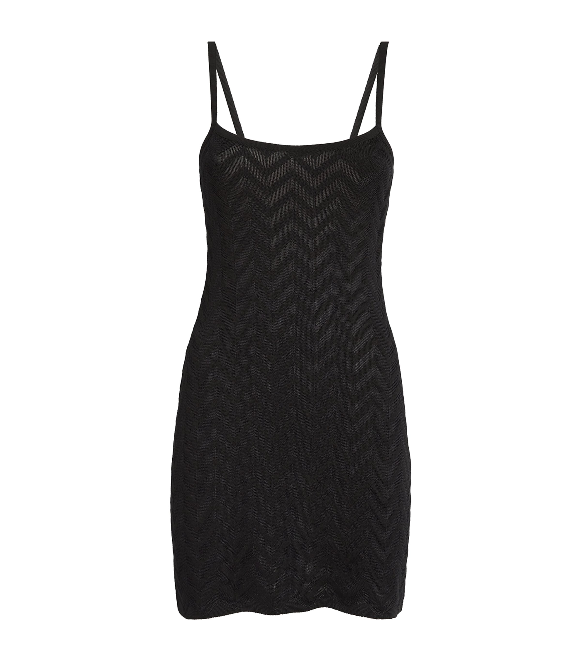 Missoni Zigzag-jacquard Mini Dress In Black