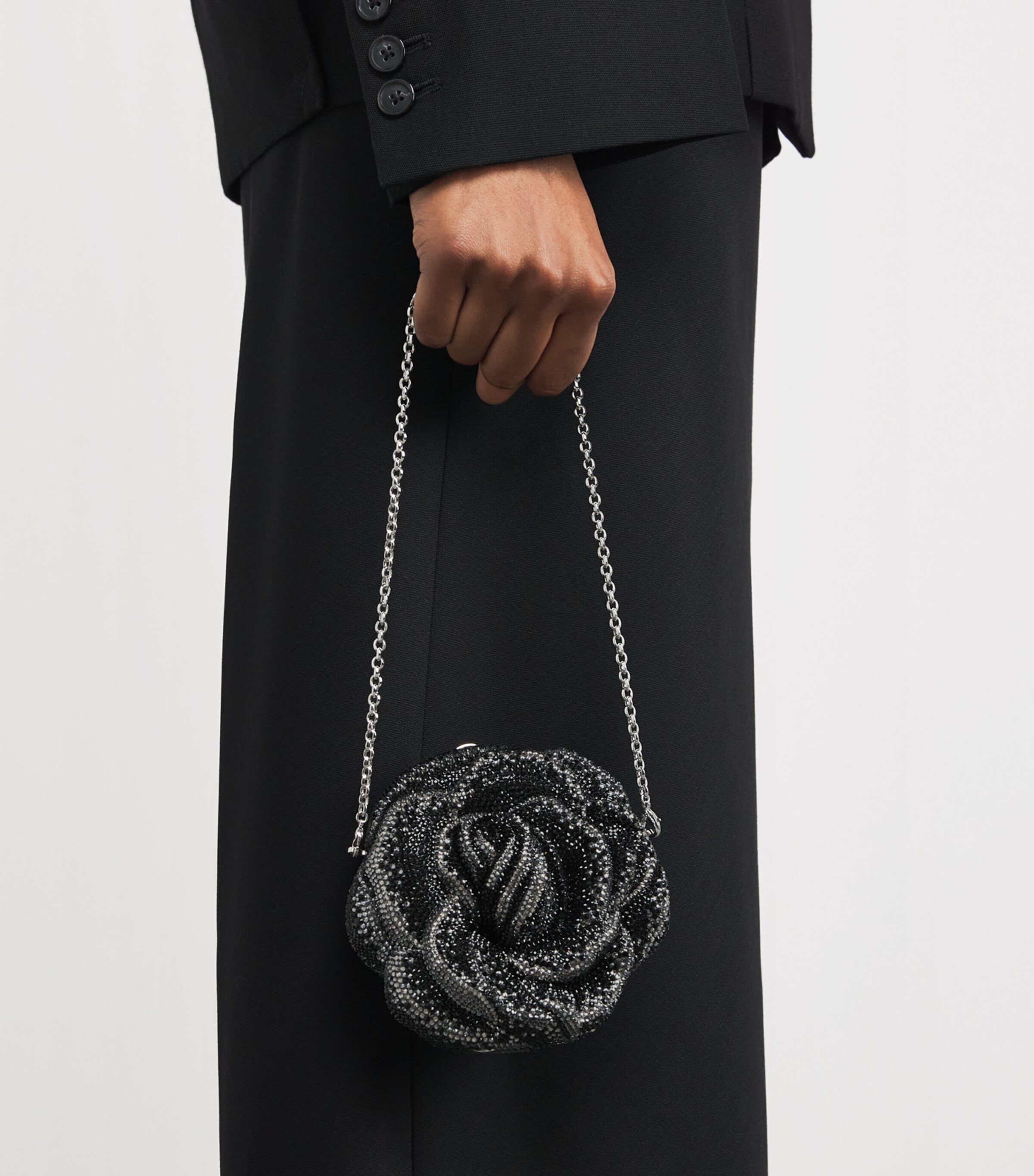 Crystal-Embellished Rose Clutch Bag SJTMT Image 6