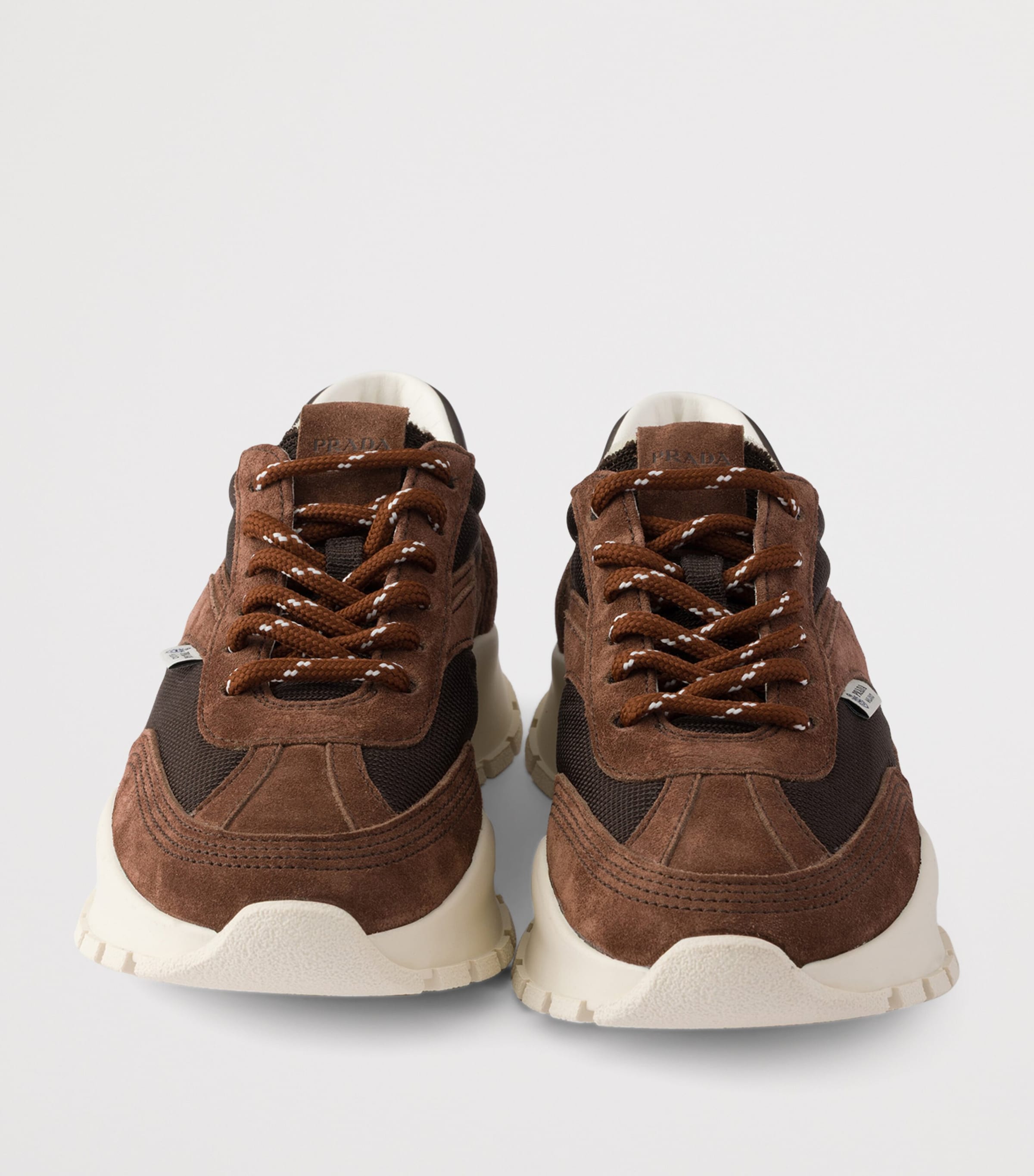 Prada Suede-Mesh Sneakers Brown Image 5