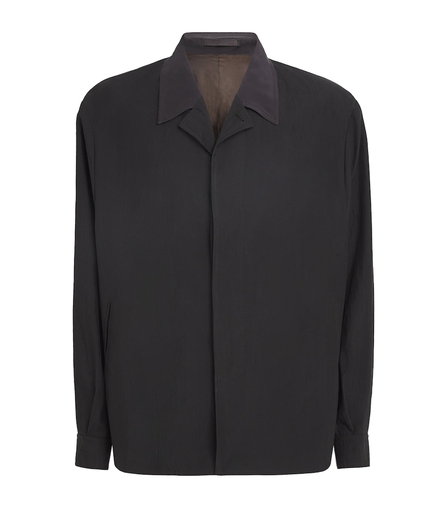 Our Legacy Mens Linen-Blend Pack Blazer Soot Black Image 1