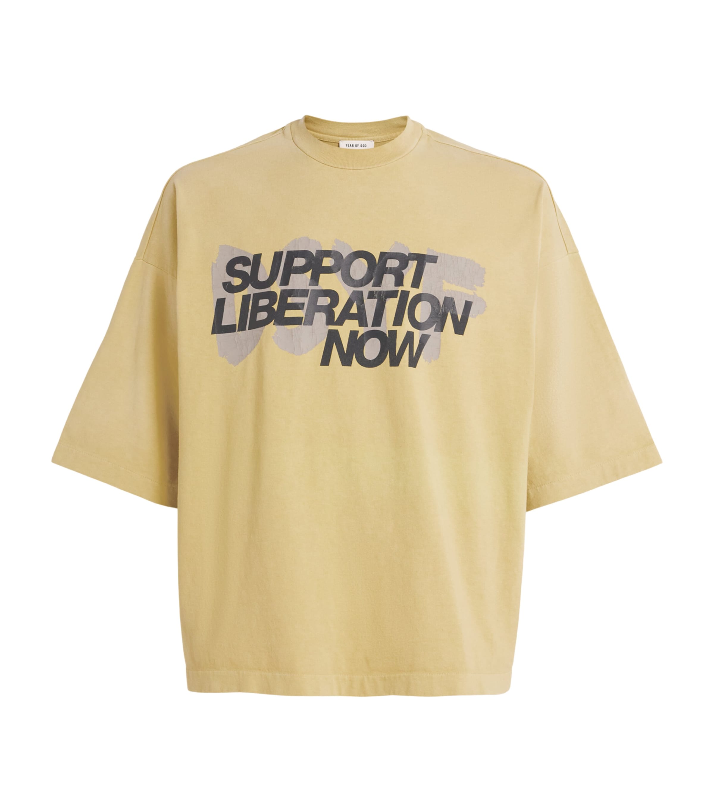 Fear Of God Mens x DSYF Support Liberation Now T-Shirt Clay/ Image 1