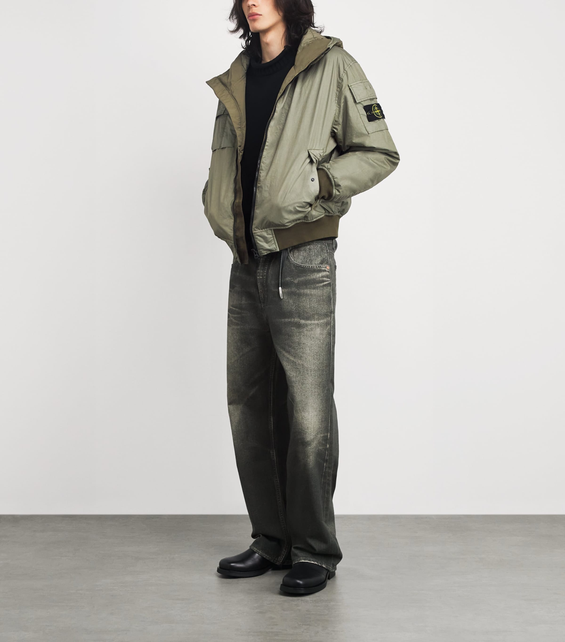Water-Resistant Nylon Bomber Jacket V005G Image 2