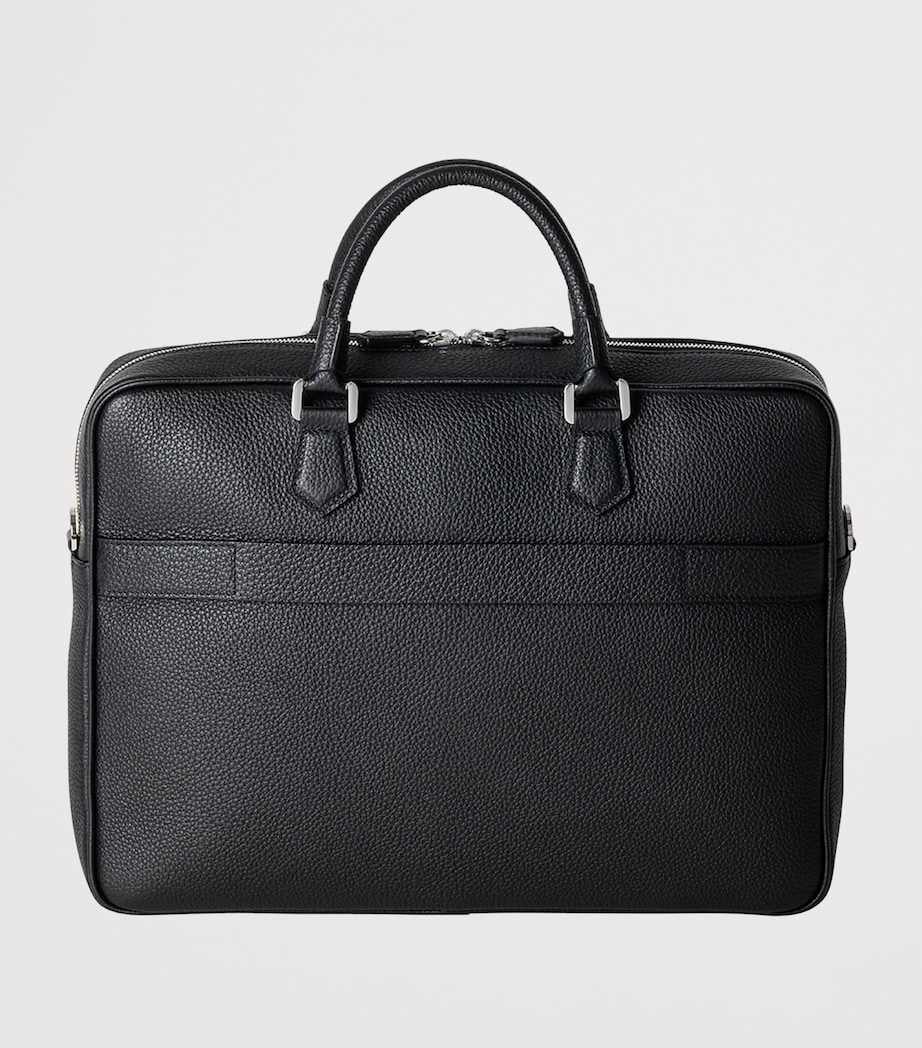 Slim Cachimere Leather Briefcase BLACK Image 3