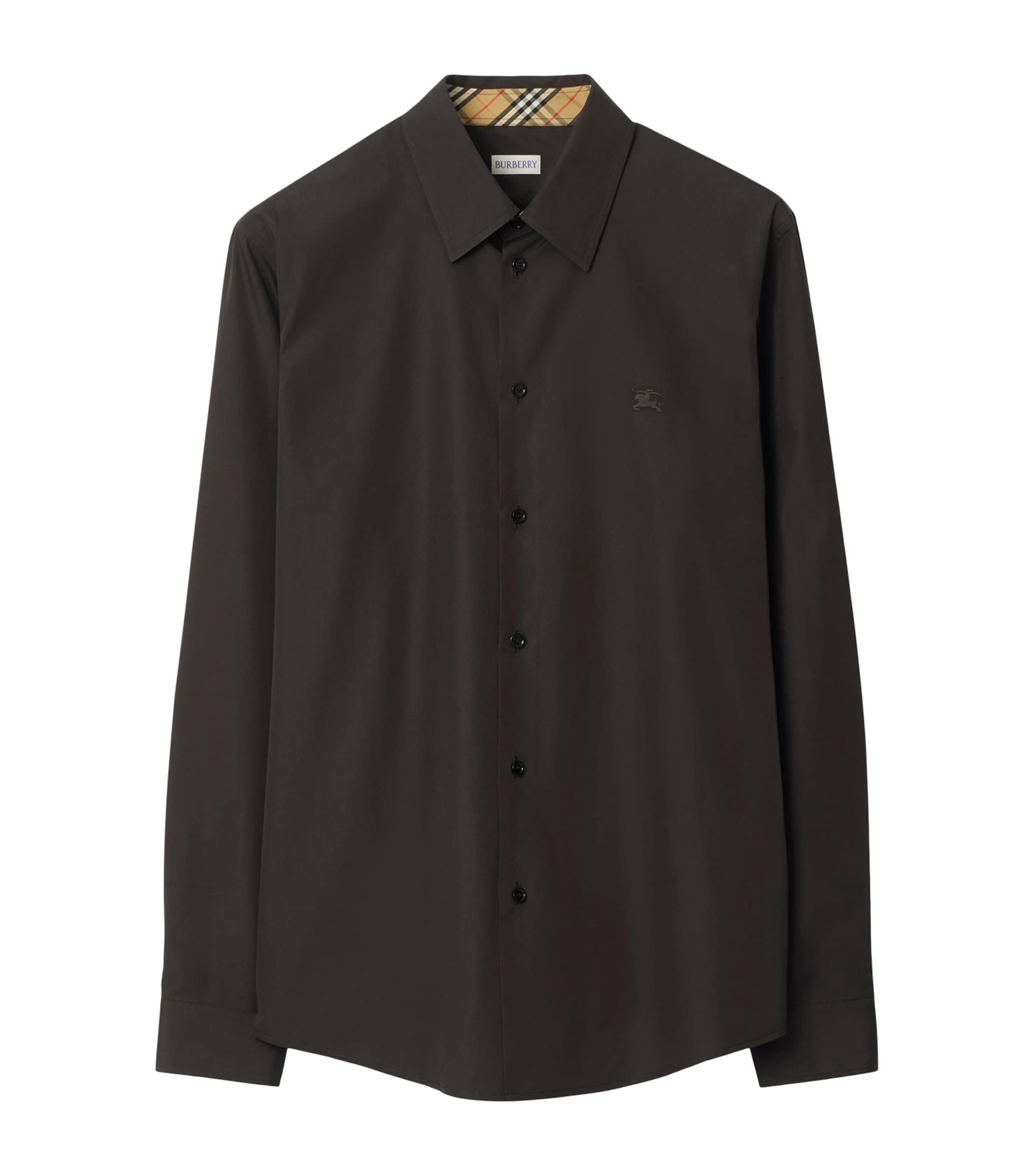 Burberry Long Sleeve Shirt Featuring Structured Collar In Brown