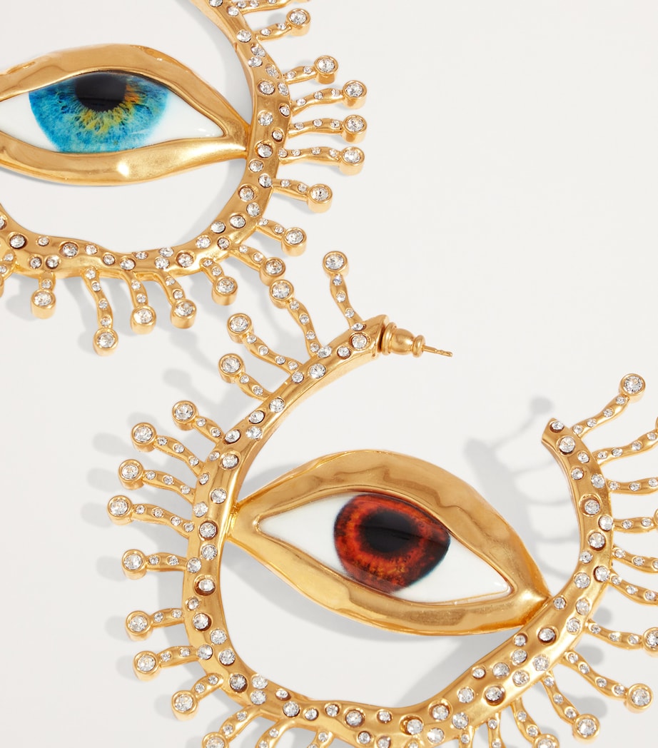 Eyes Hoop Earrings 056GOLD Image 3