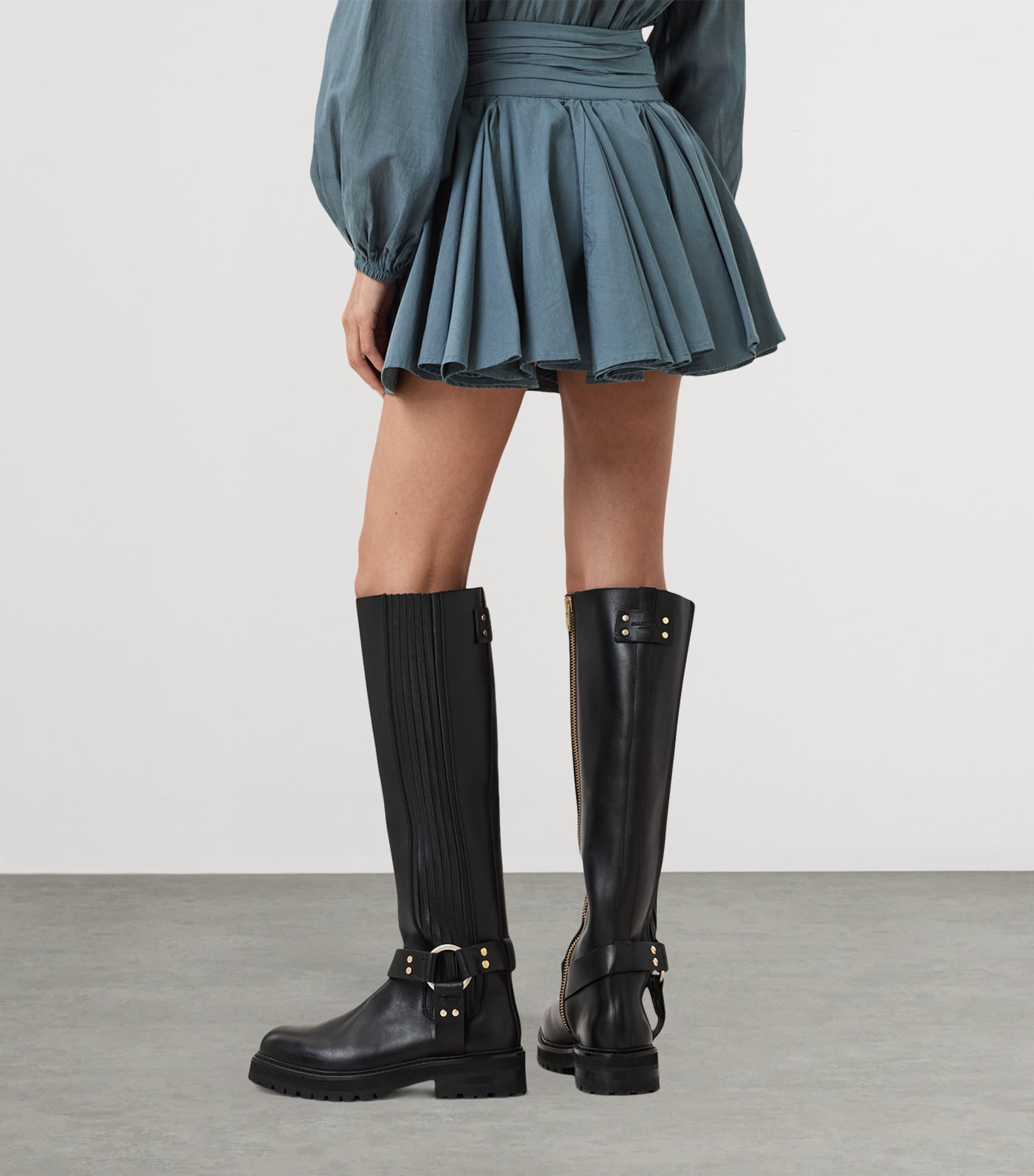 Organic Cotton Tulip Mini Skirt DARK SLATE BLUE Image 4