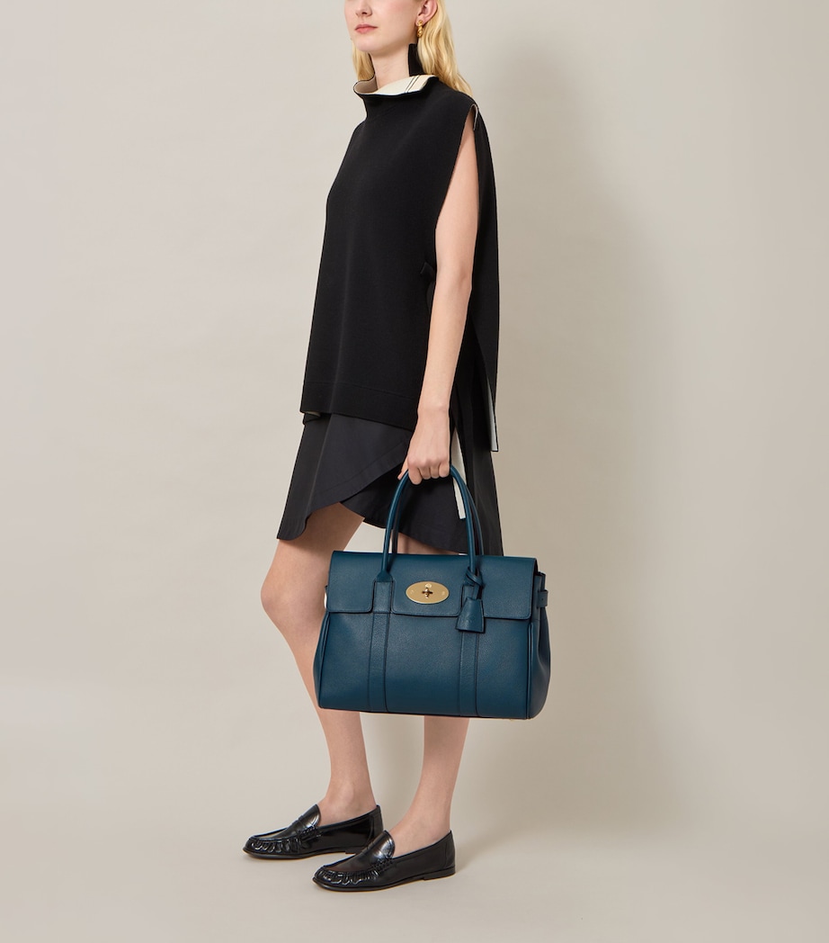 Mulberry Womens Leather Bayswater Top-Handle Bag Out Of The Blue Image 2