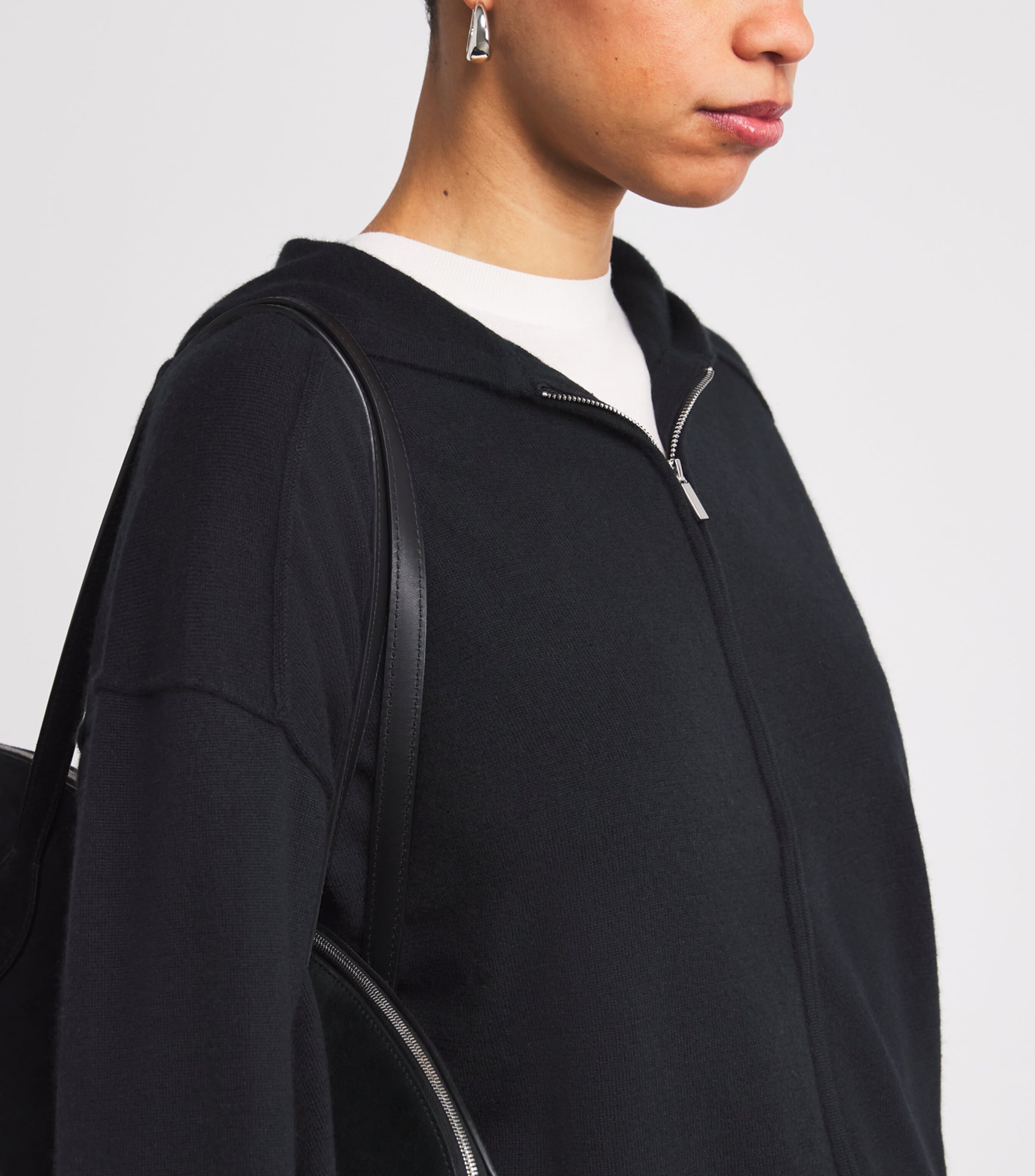 Cashmere Zip-Up Hoodie CASHMERE COAL Image 6