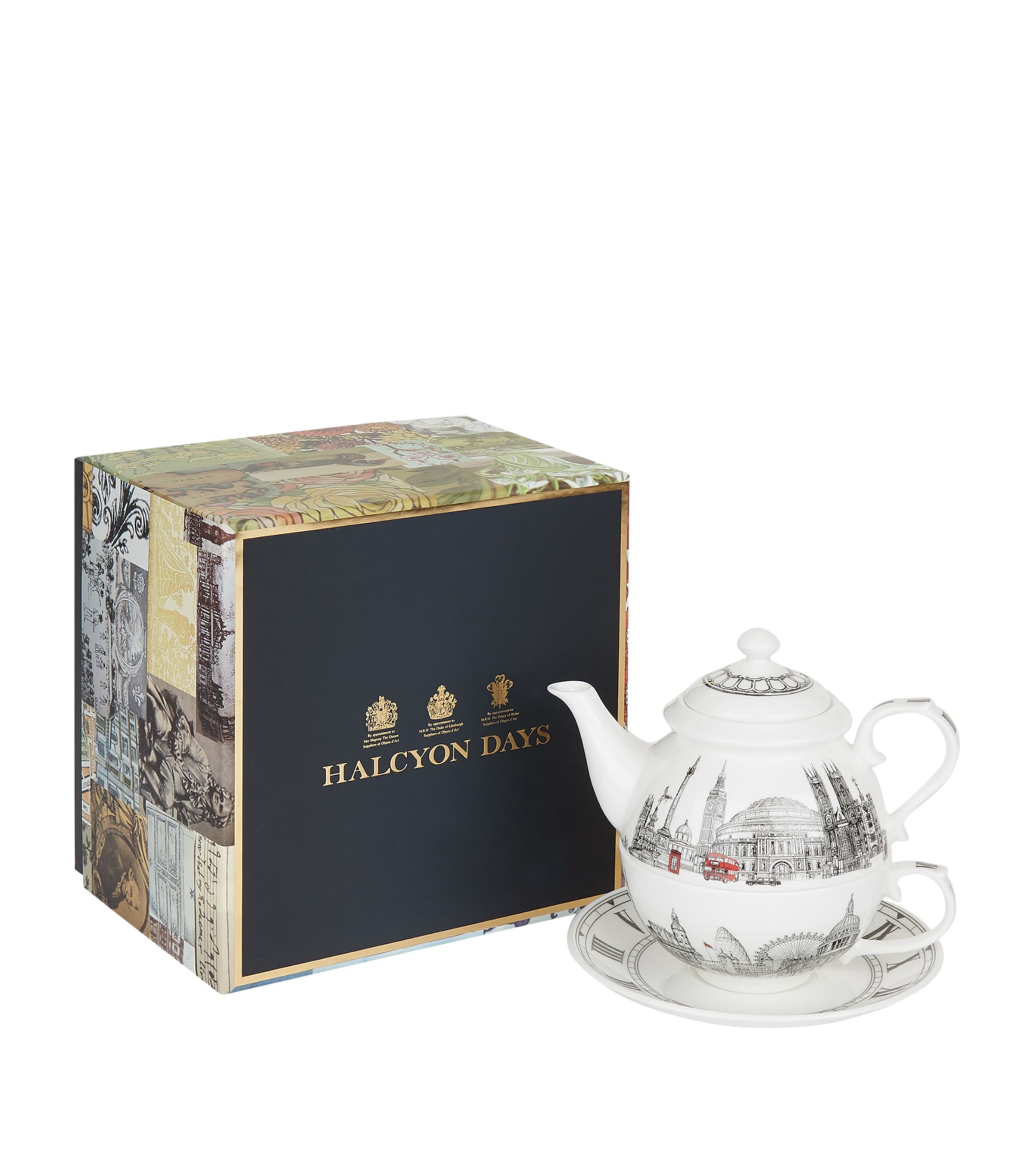 Halcyon Days London Icons Tea For One Set In White