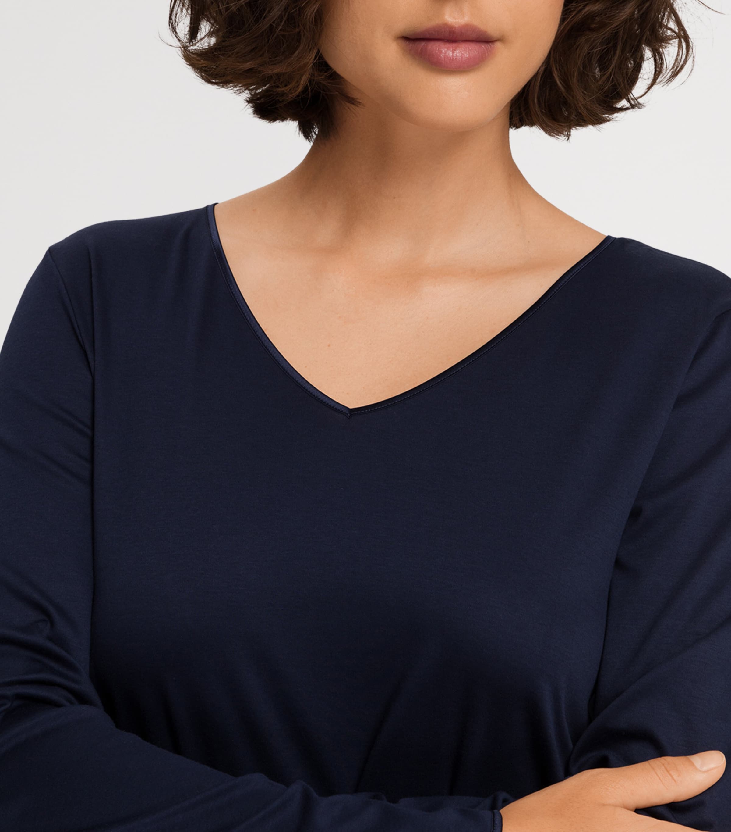 Cotton Long-Sleeve Nightdress DEEP NAVY Image 6