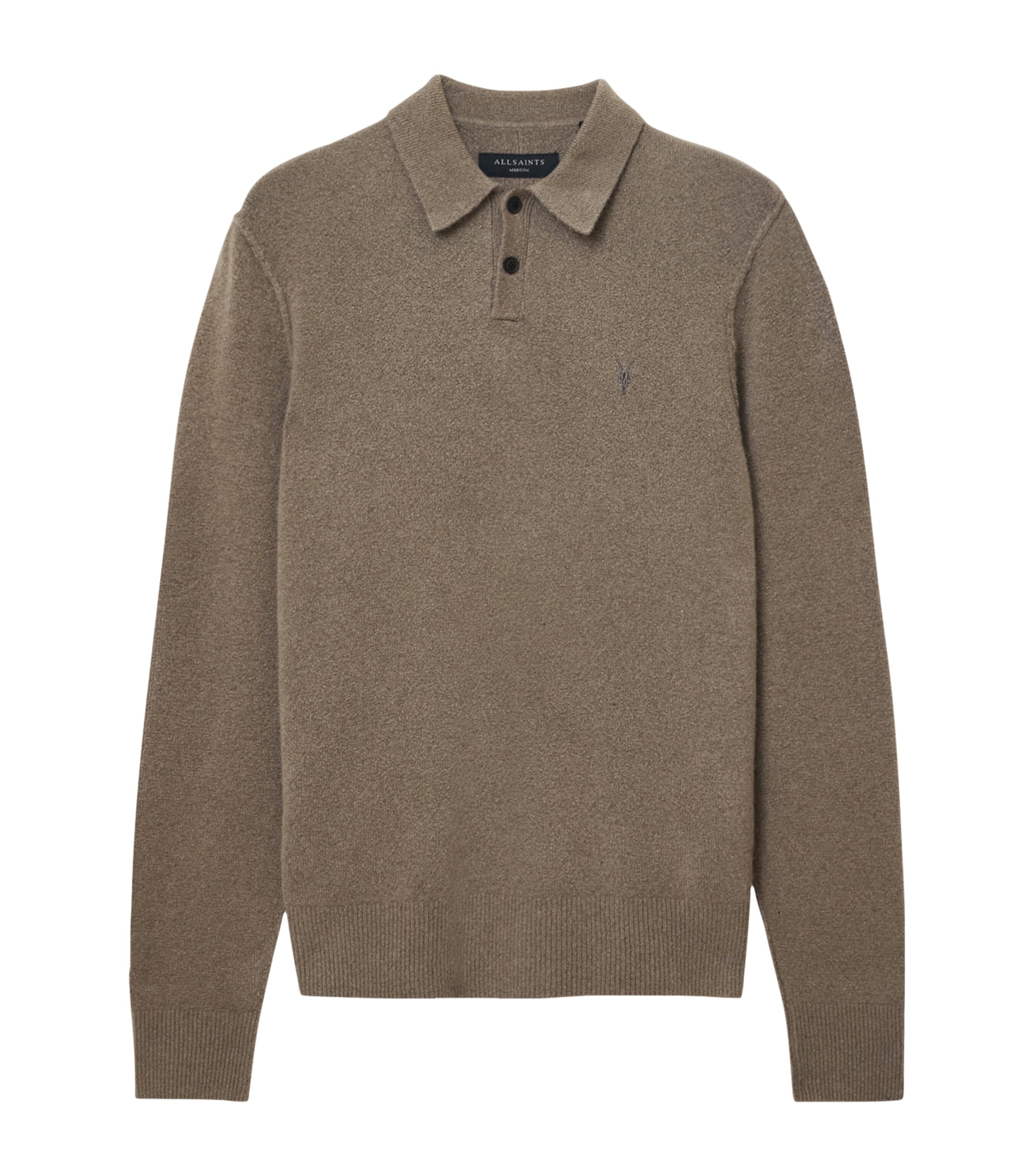 Allsaints Mens Dusky Green Statten Logo-embroidered Regular-fit Cotton Polo Shirt Xxl In Green