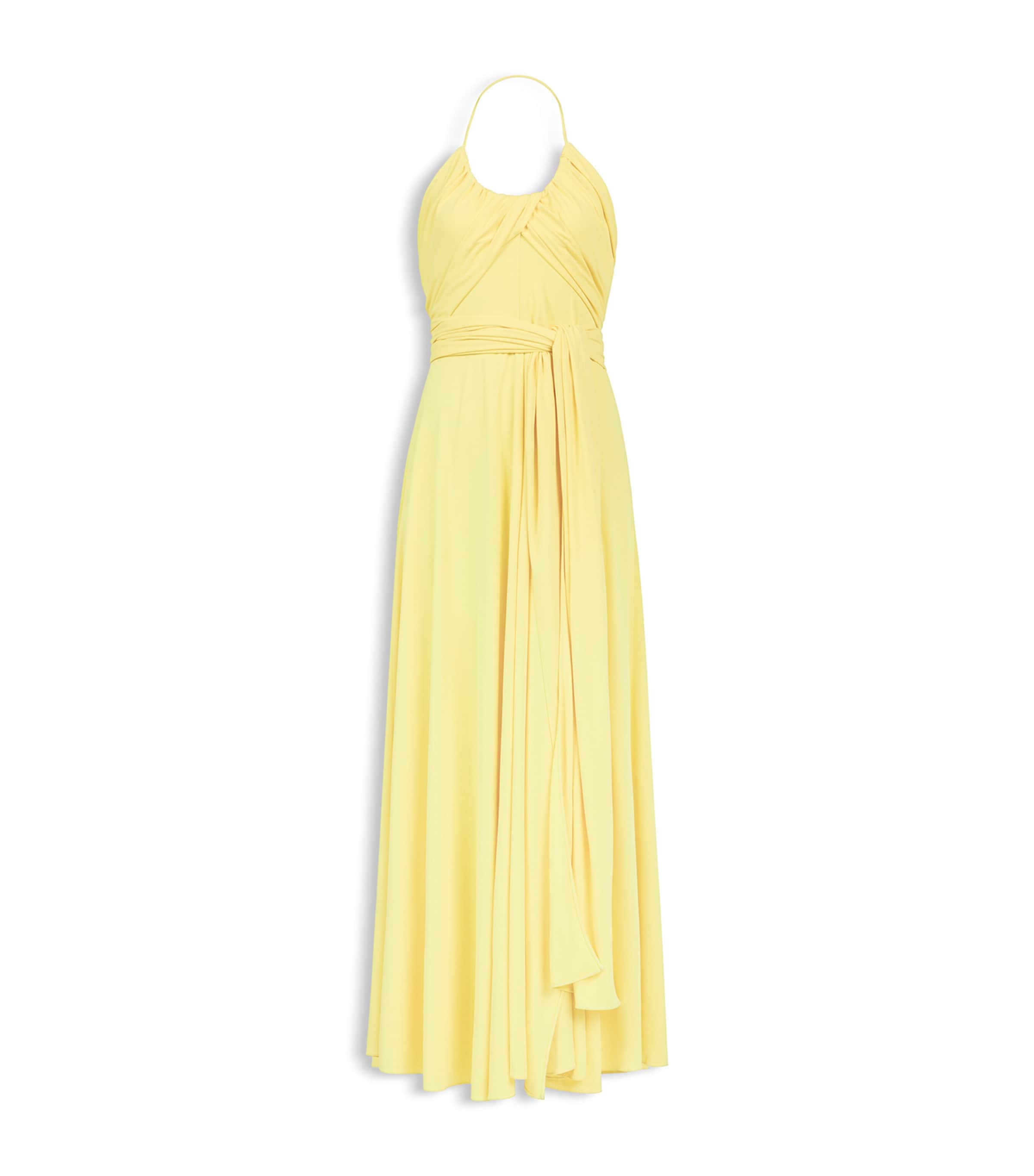 Alaïa Womens Draped Jersey Halterneck Maxi Dress Beige Jewelry Image 1