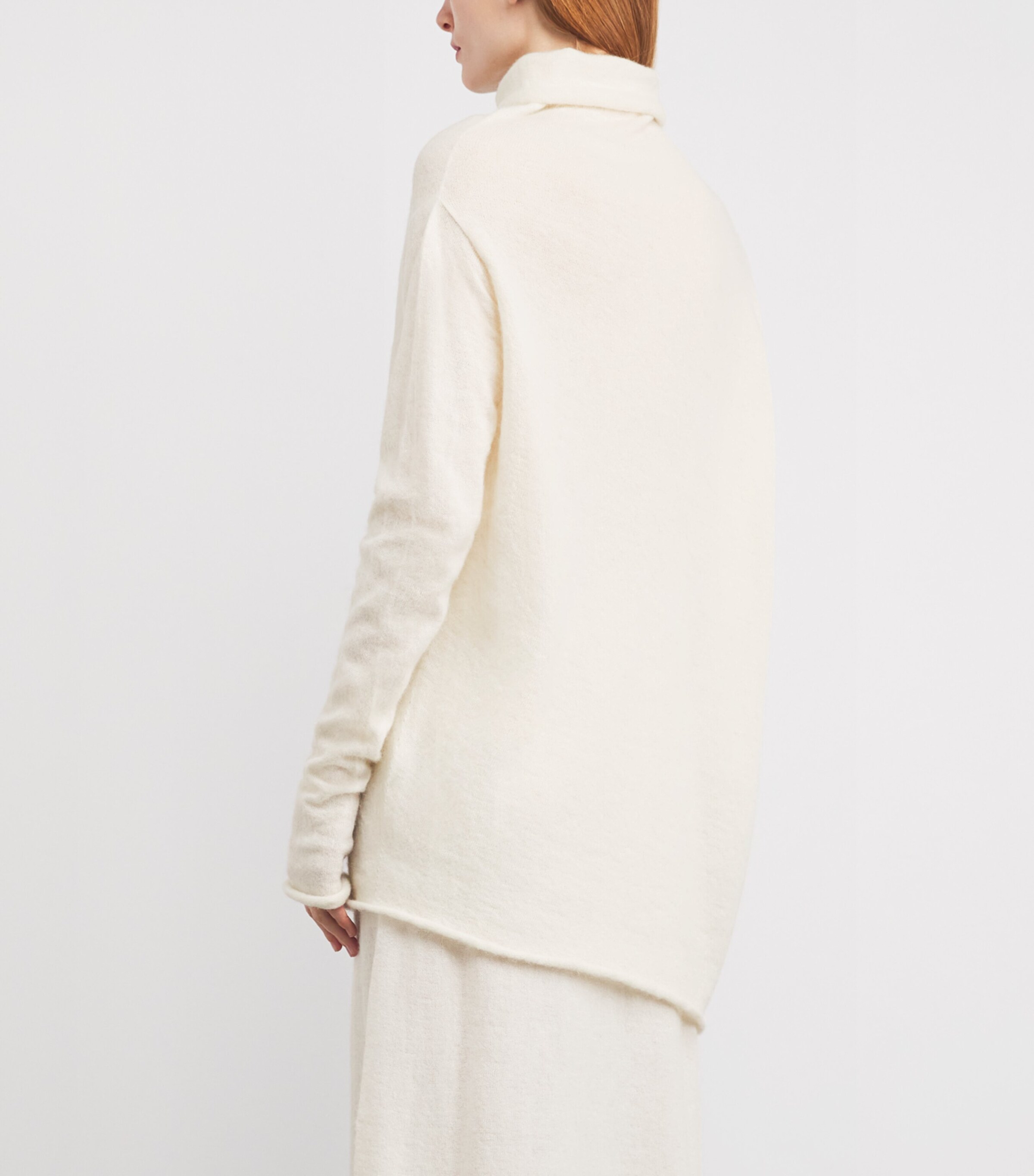 Alpaca-Blend Askew Sweater RAW WHITE Image 4