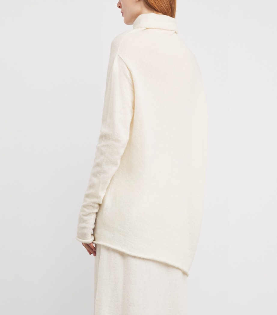 Alpaca-Blend Askew Sweater RAW WHITE Image 4